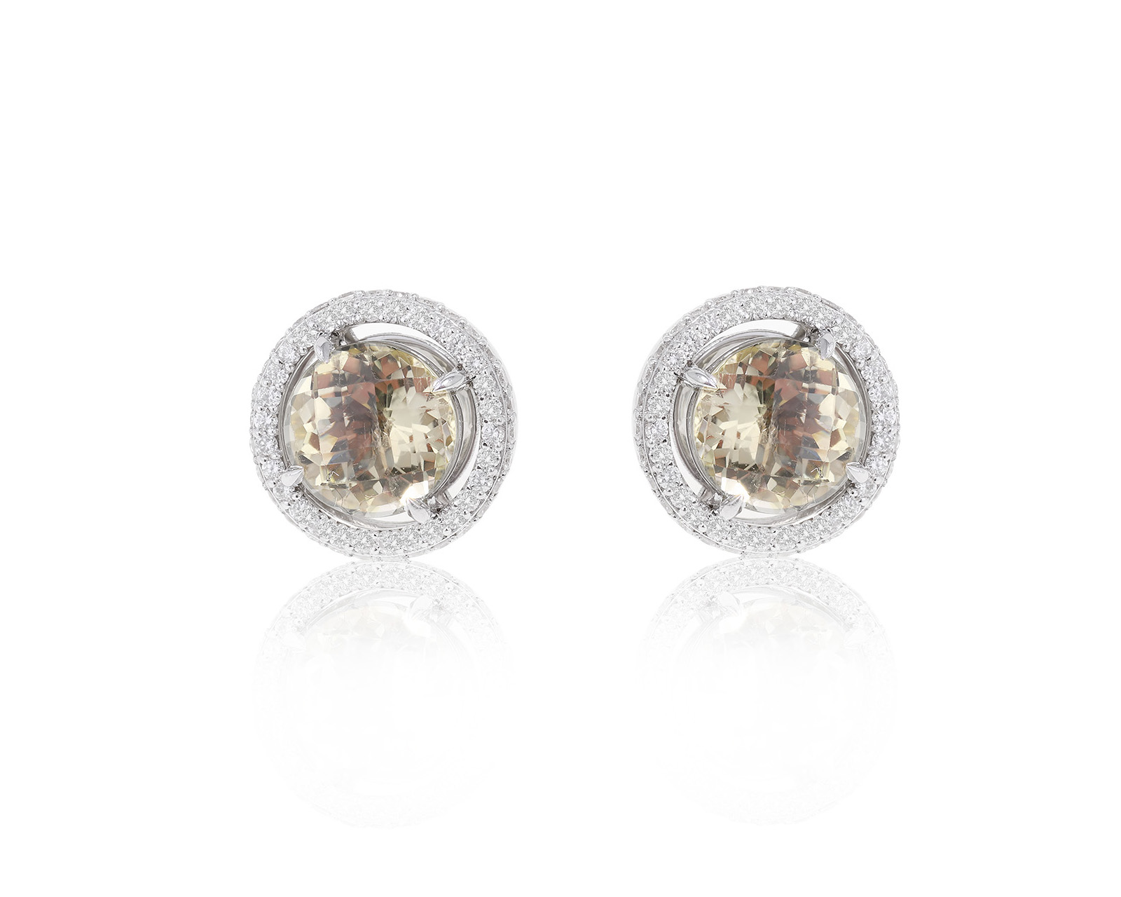 Притягательные золотые серьги с цитринами 3.50ct