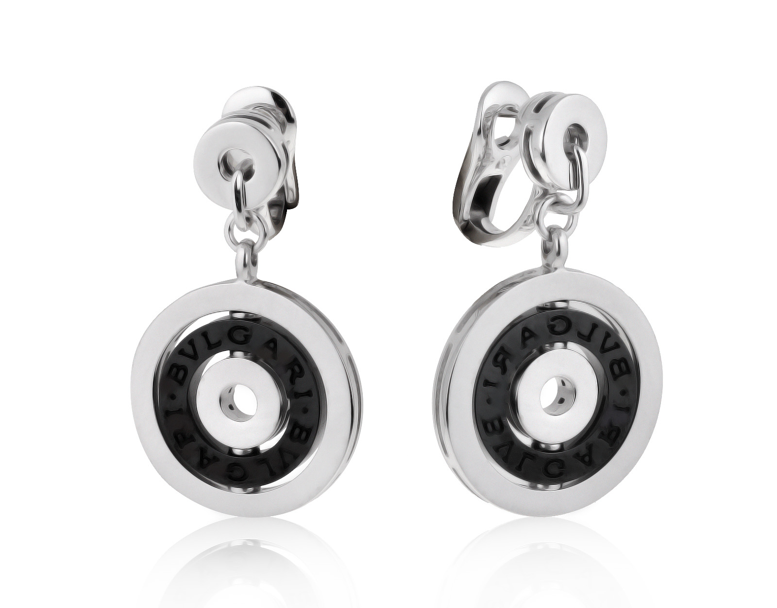 Оригинальные золотые серьги с керамикой Bvlgari Astrale Cerchi 030721/7 Оригинальные золотые серьги с керамикой Bvlgari Astrale Cerchi 030721/7