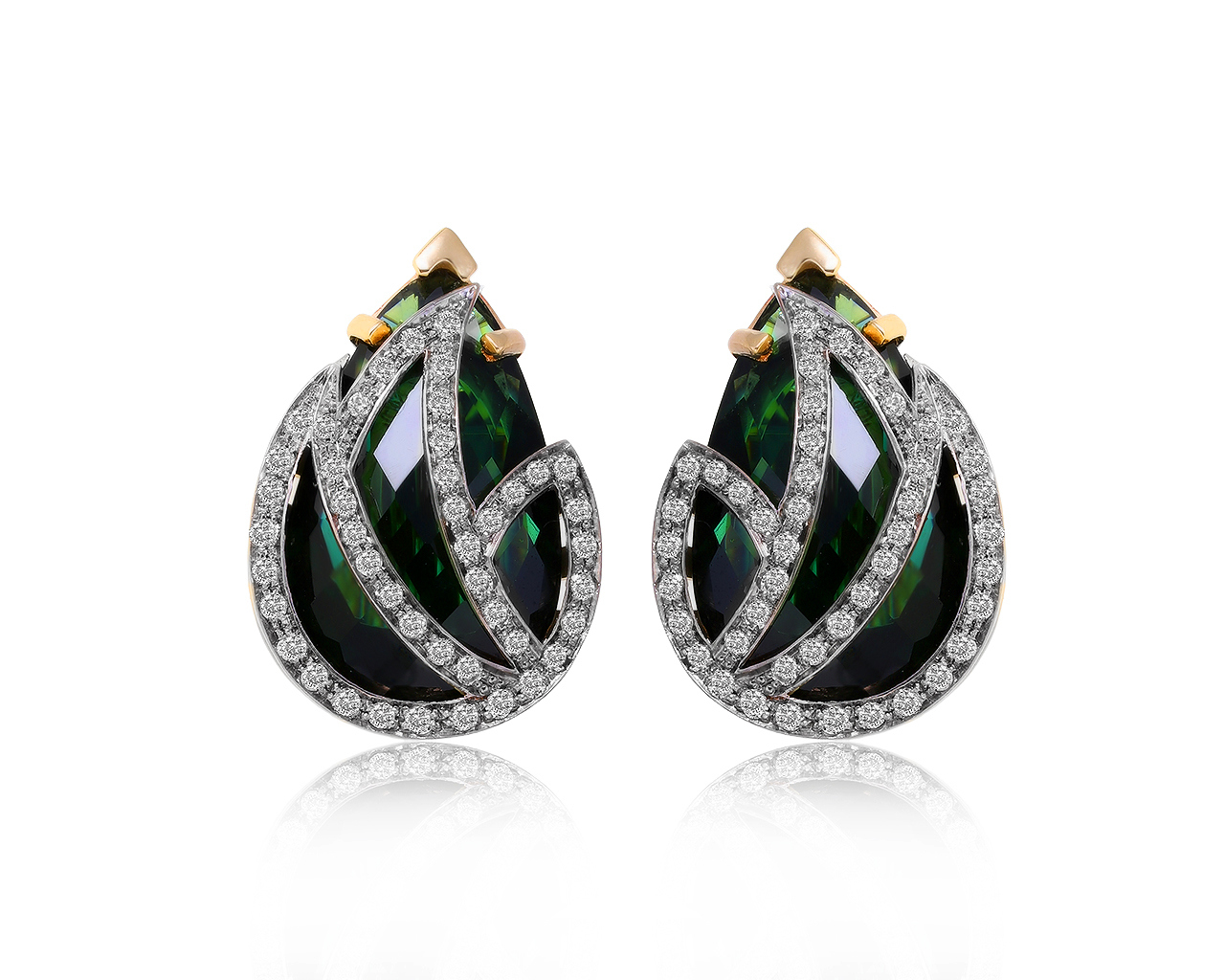 Модные золотые серьги с бриллиантами 1.01ct 261020/5