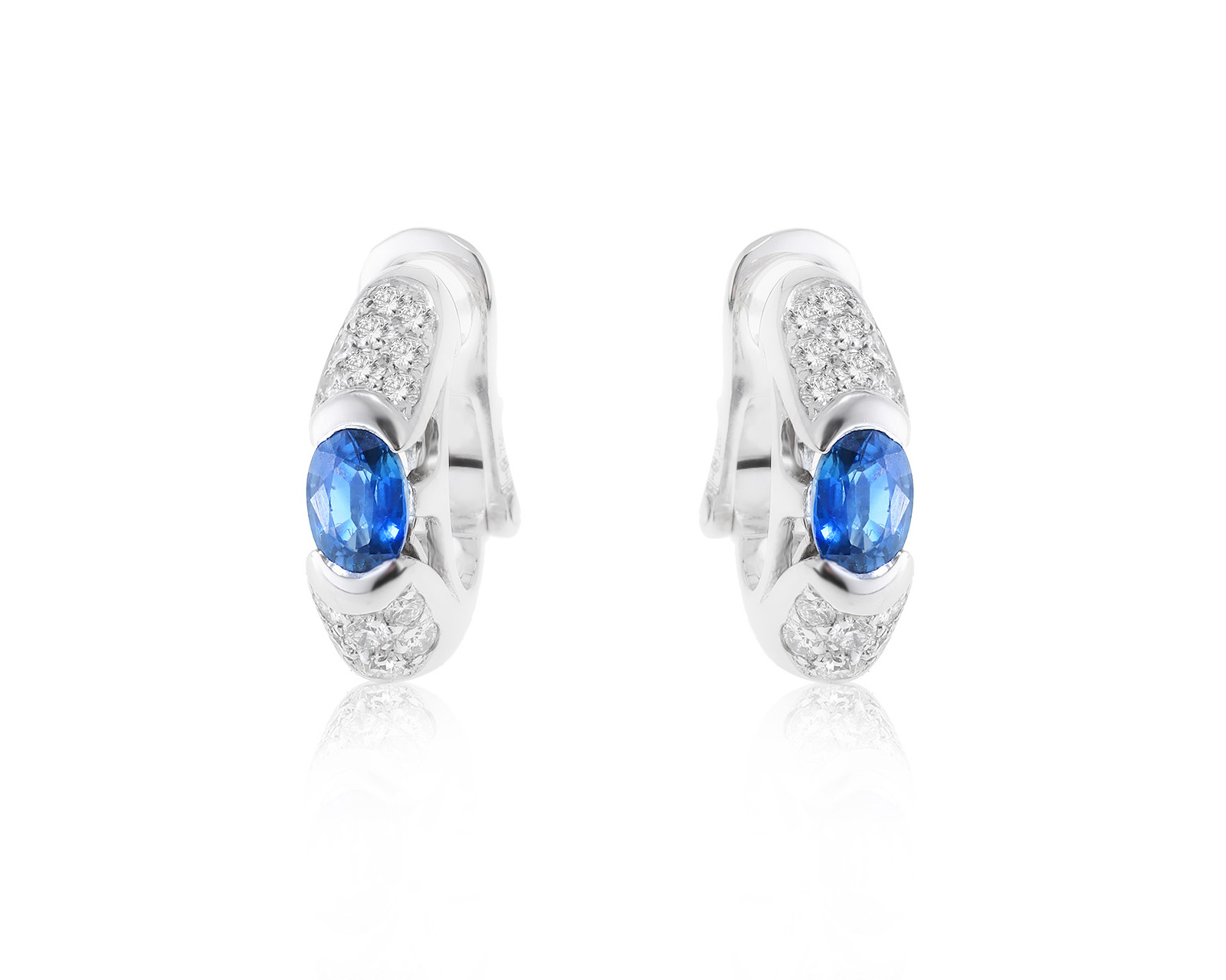 Оригинальные золотые серьги с сапфирами 1.15ct Bvlgari