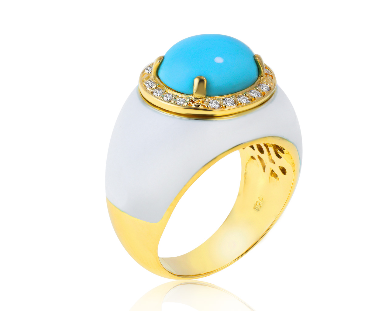Красивое золотое кольцо с бирюзой 3.62ct 040521/9
