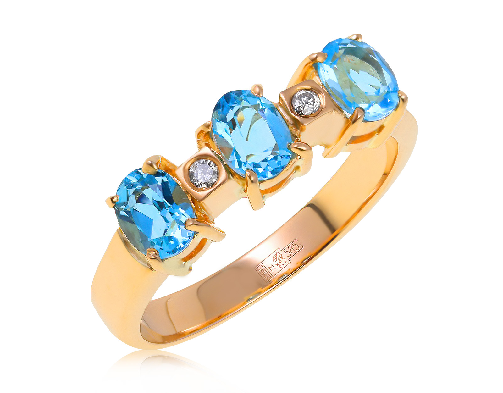 Роскошное золотое кольцо с топазом 1.08ct 090621/12