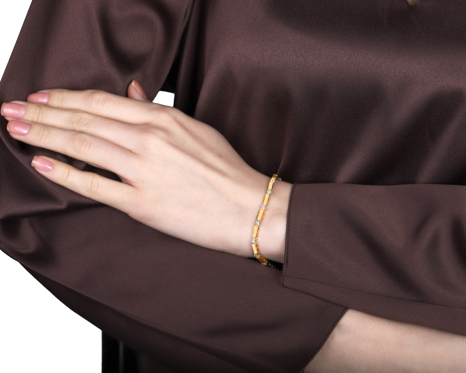 Золотой браслет с бриллиантами 0.85ct