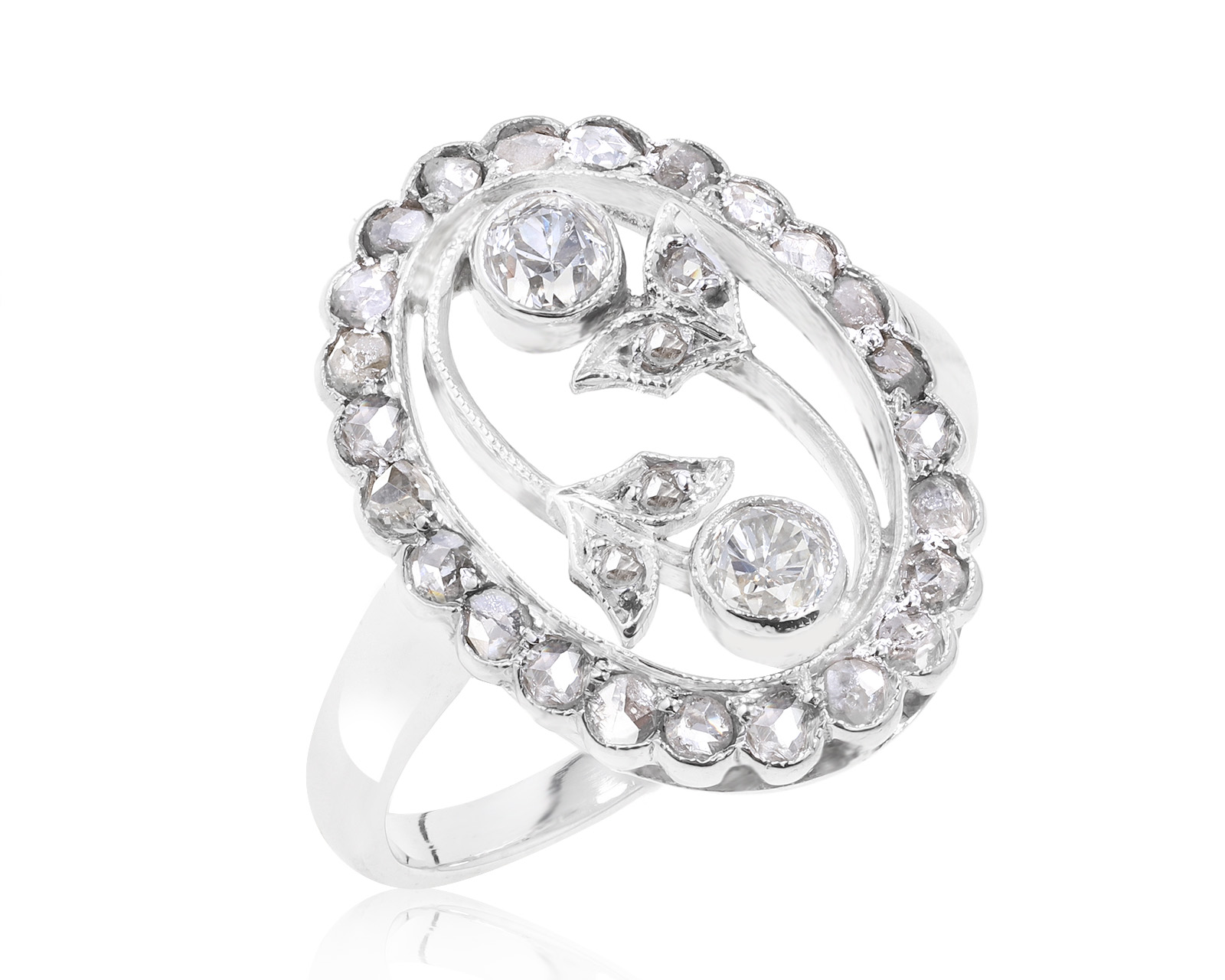 Изысканное платиновое кольцо с бриллиантами 0.64ct СССР 310821/1 Изысканное платиновое кольцо с бриллиантами 0.64ct СССР 310821/1