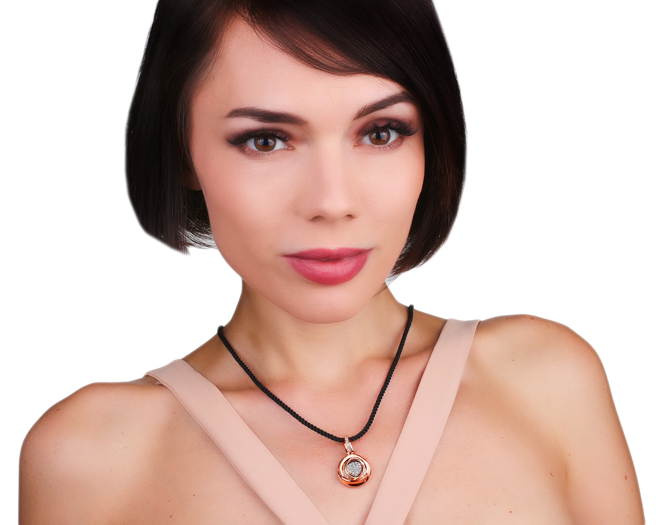 Притягательный золотой кулон с бриллиантами 0.54ct