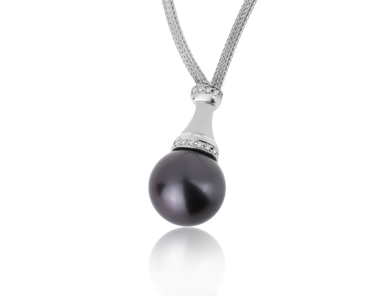 Престижное золотое колье с жемчугом 14.40 мм 130320/3