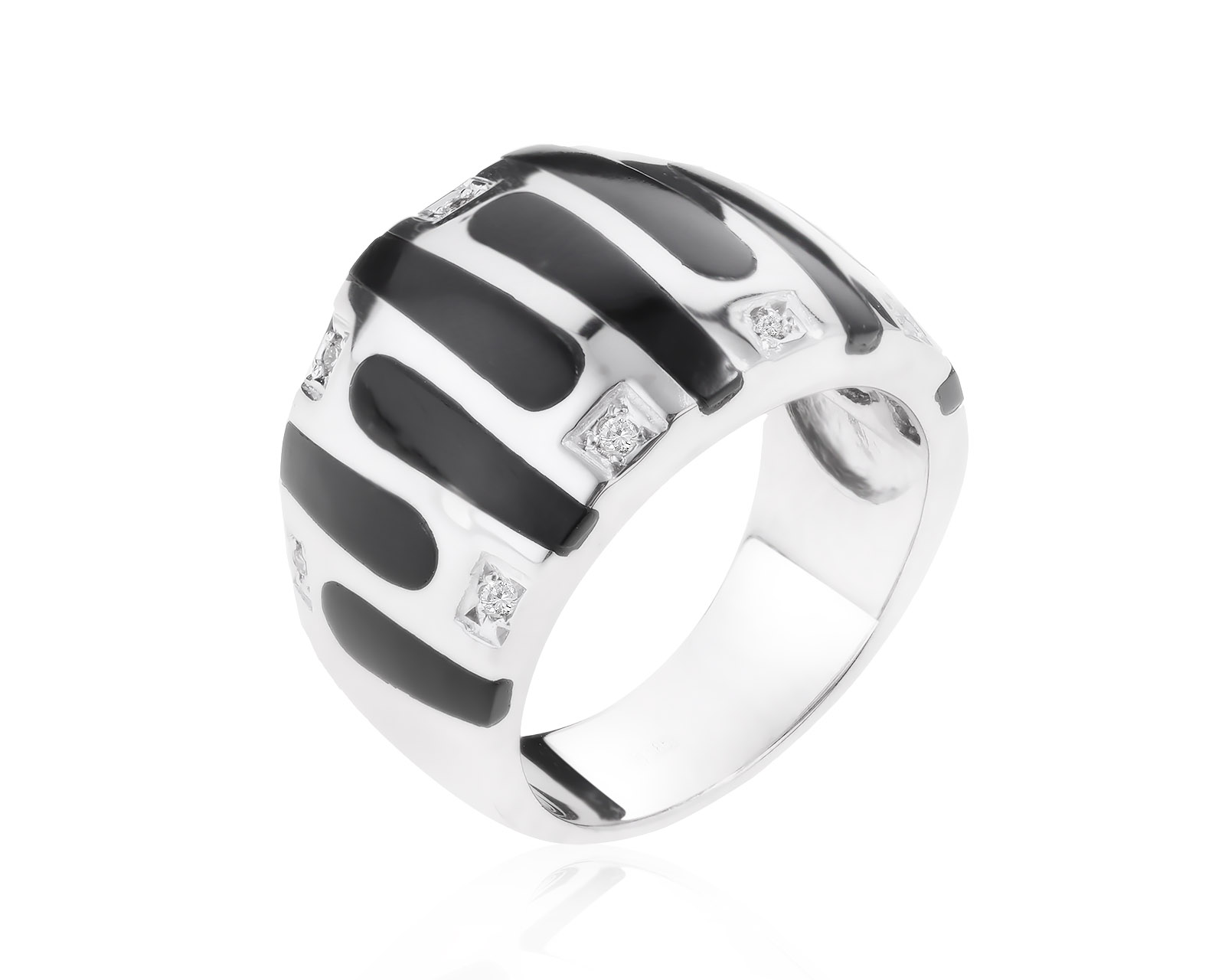 Модное золотое кольцо с бриллиантами 0.10ct 250422/6