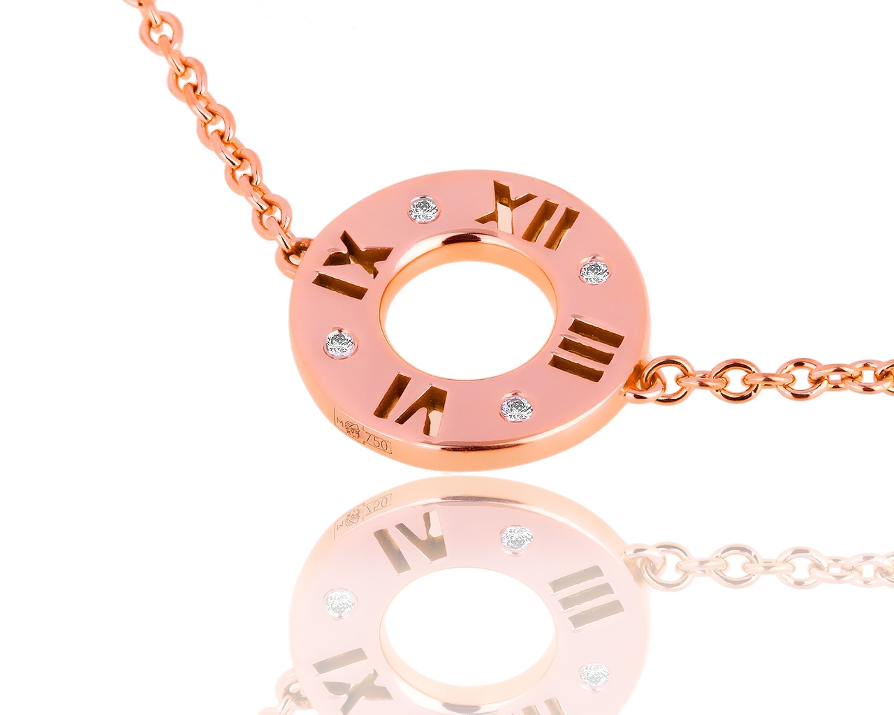 Утонченный золотой браслет с бриллиантами Tiffany&Co Atlas 310718/9