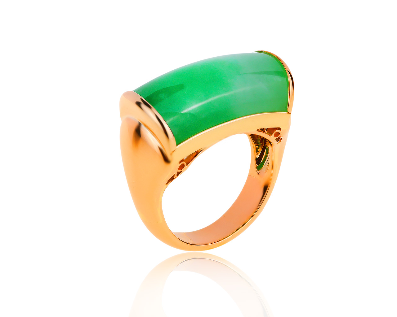Прекрасное золотое кольцо с жадеитом 15.10ct 020819/1