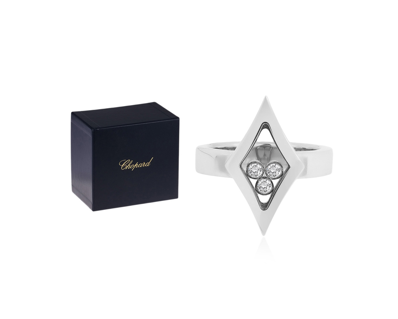 Золотое кольцо с бриллиантами 0.15ct Chopard Happy Diamonds