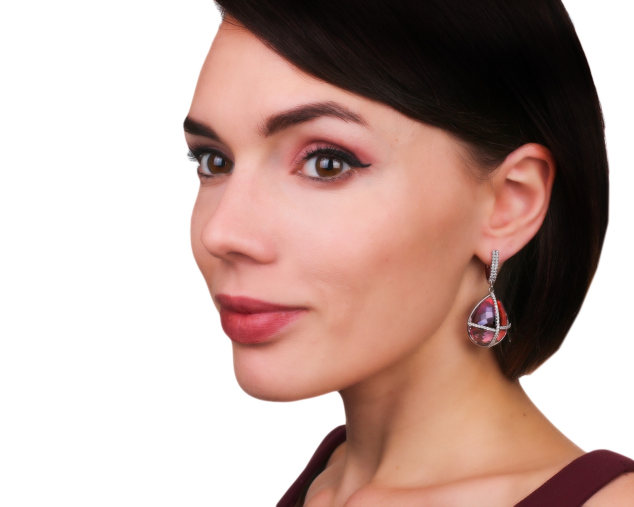 Золотые серьги с аметринами 42.54ct и бриллиантами 1.15ct