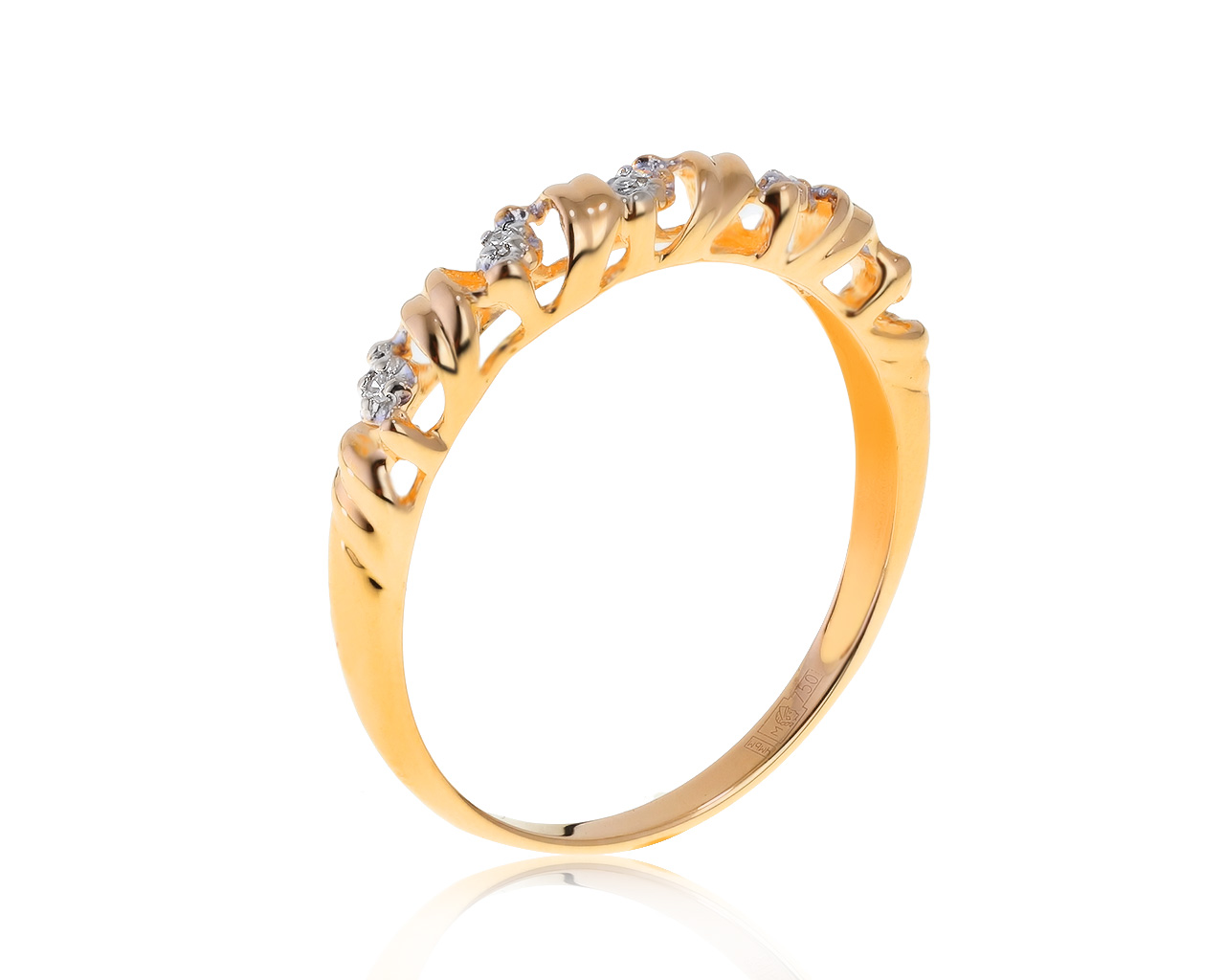 Красивое золотое кольцо с бриллиантами 0.02ct 020920/16