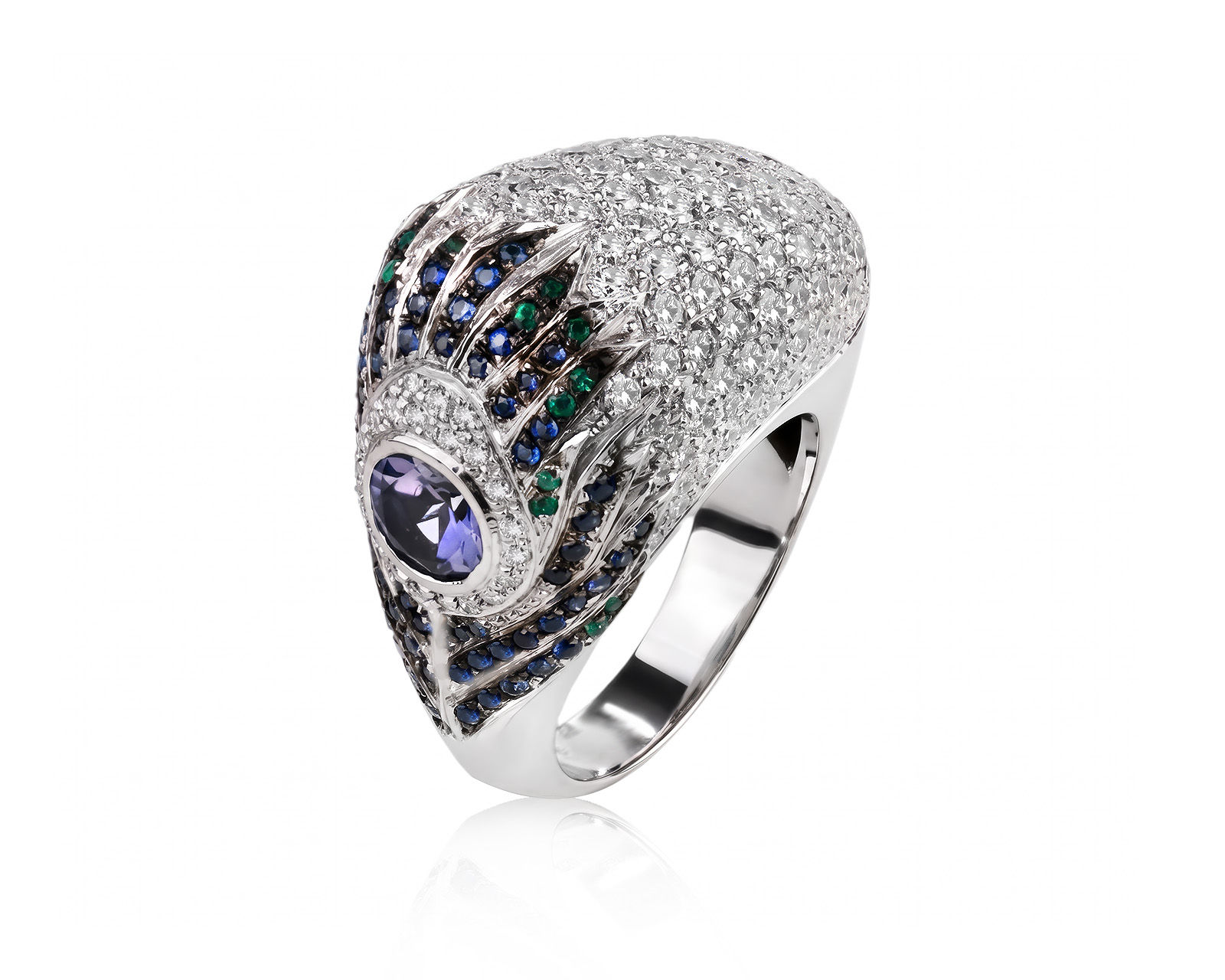 Оригинальное золотое кольцо с бриллиантами 2.98ct Carrera y Carrera Peacock Carnaval 011026/1
