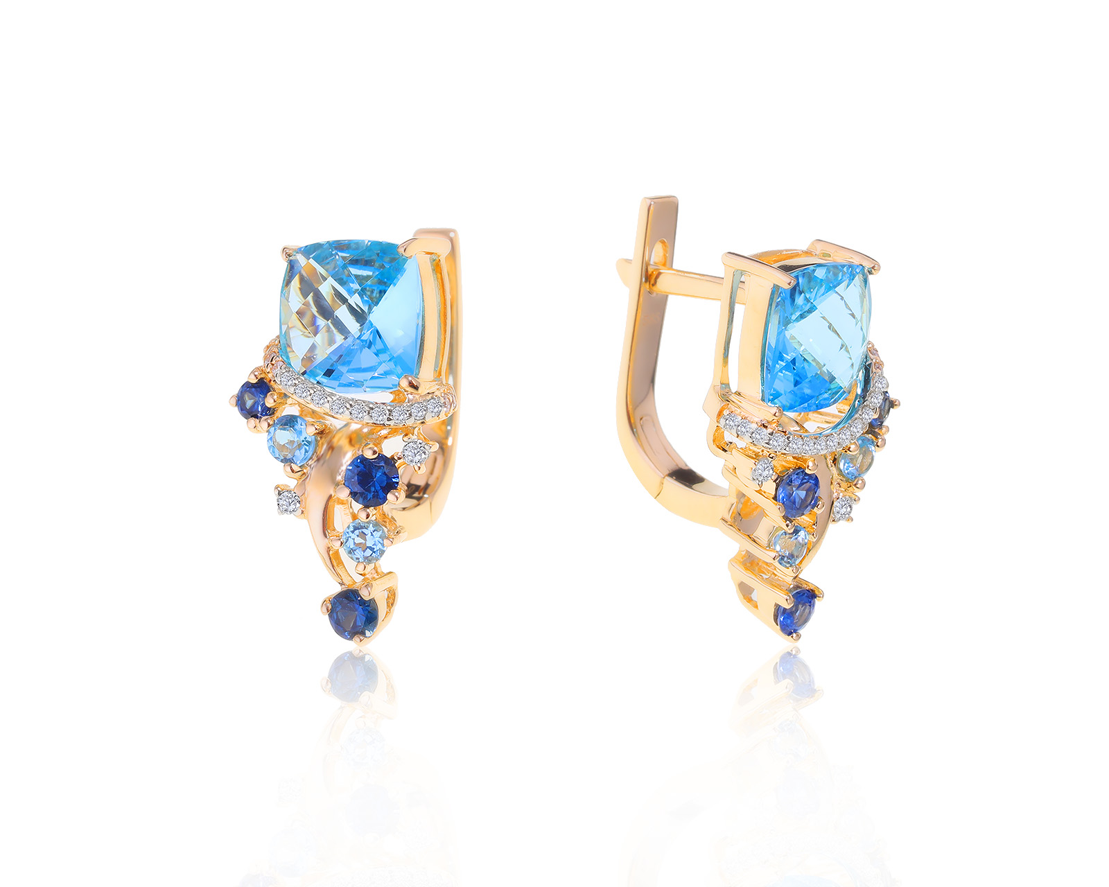 Превосходные золотые серьги с топазами 4.77ct 220522/4