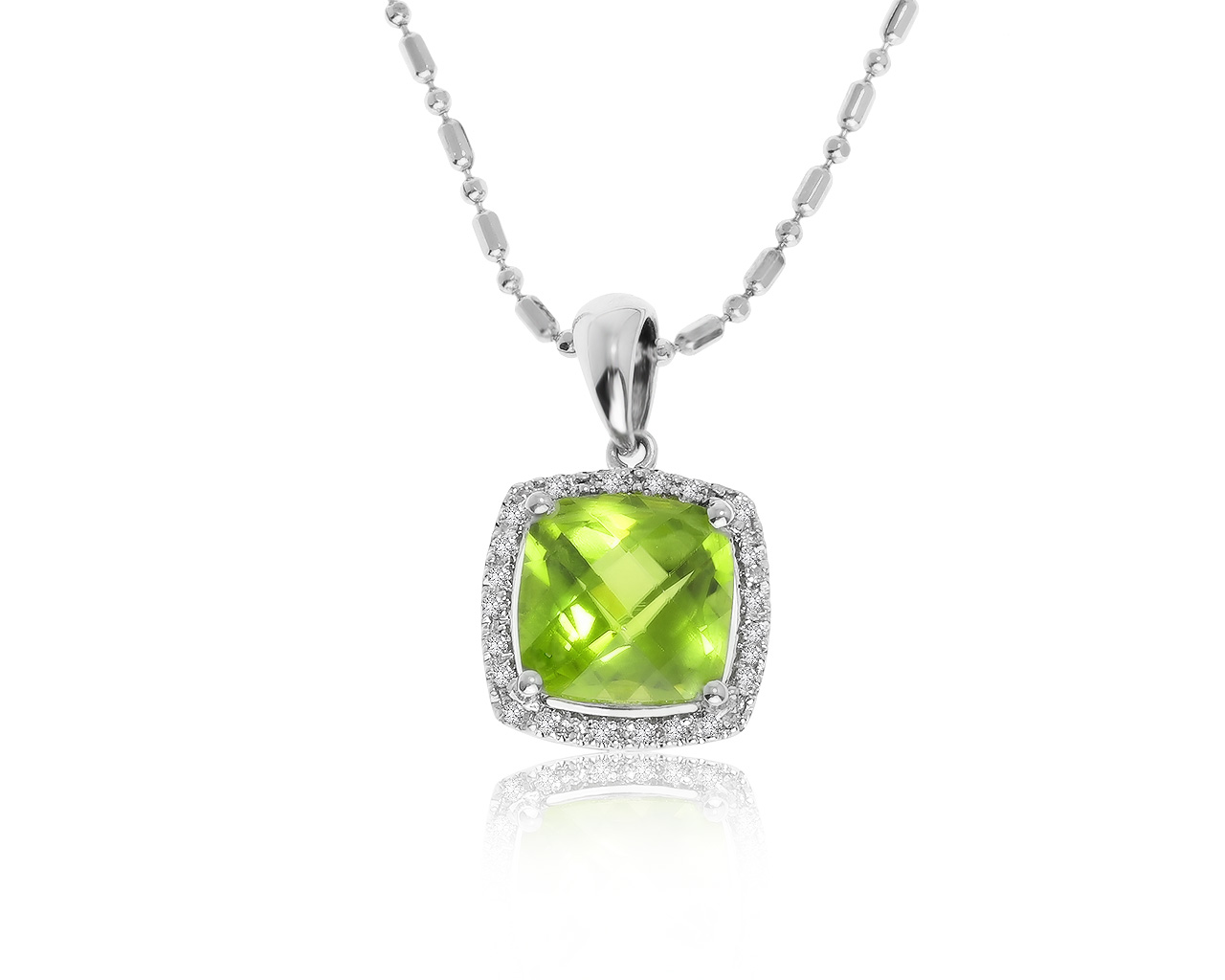 Модный золотой кулон с хризолитом 3.65ct 040321/3