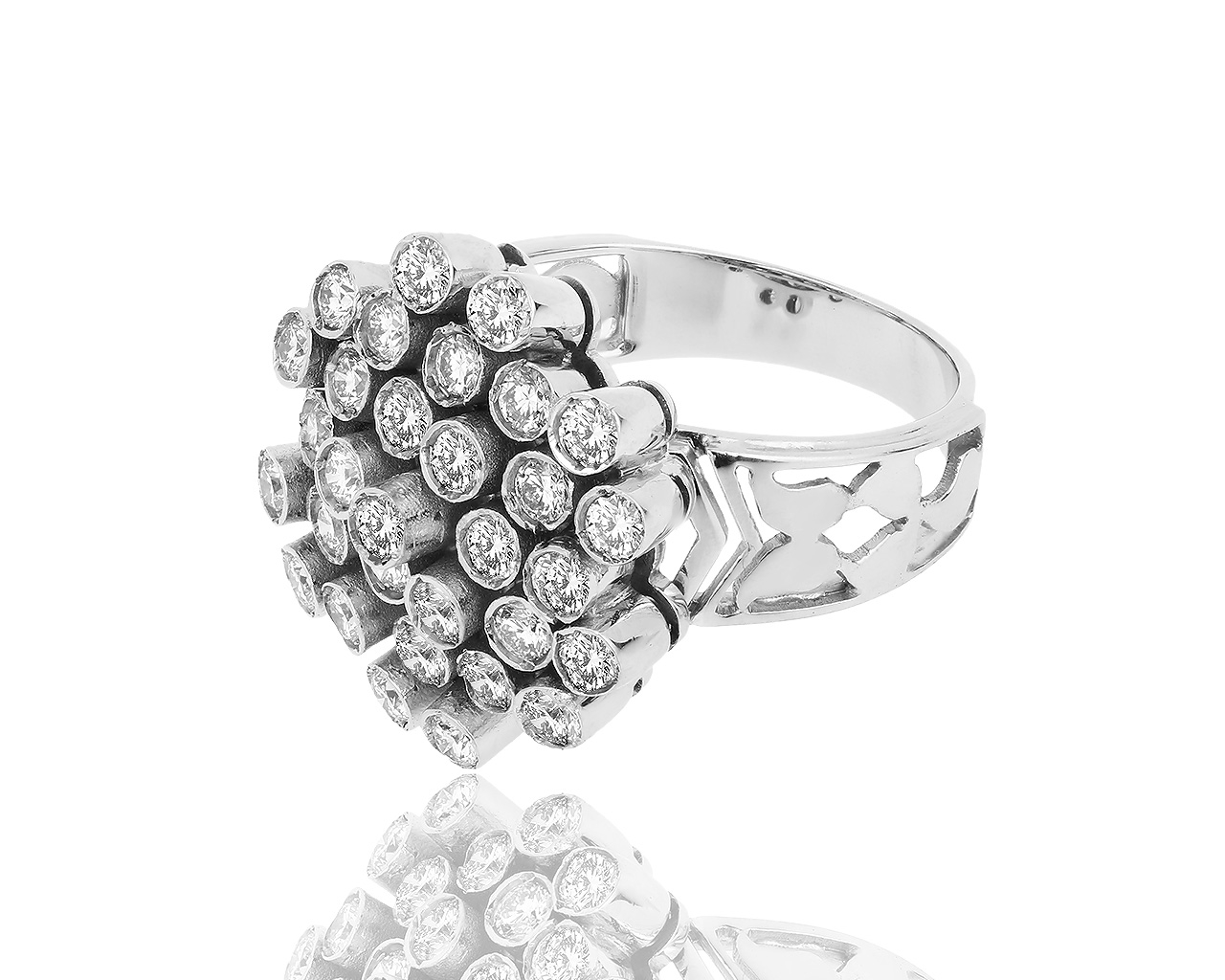 Необычное золотое кольцо с бриллиантами 0.51ct 090818/3