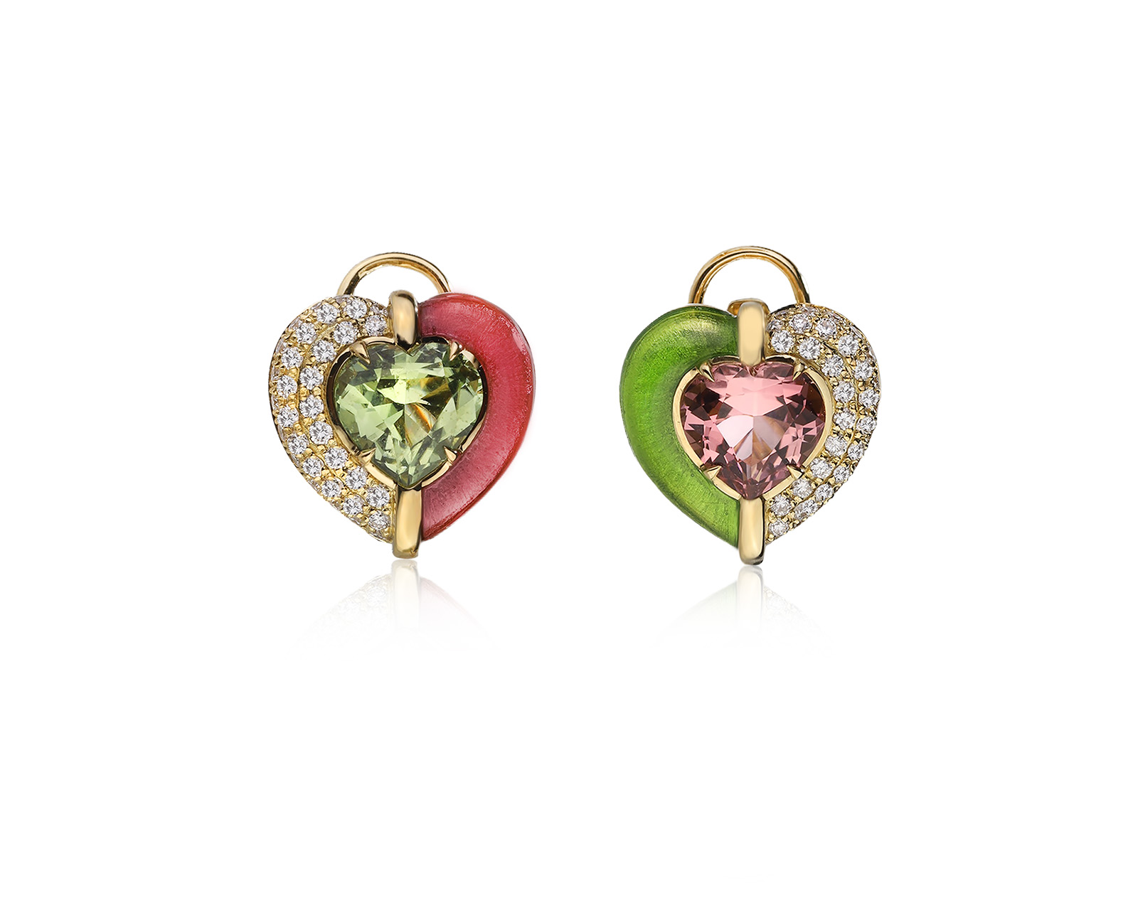 Золотые серьги с цветными турмалинами 2.77ct Evgeny Matveev 121026/Б359