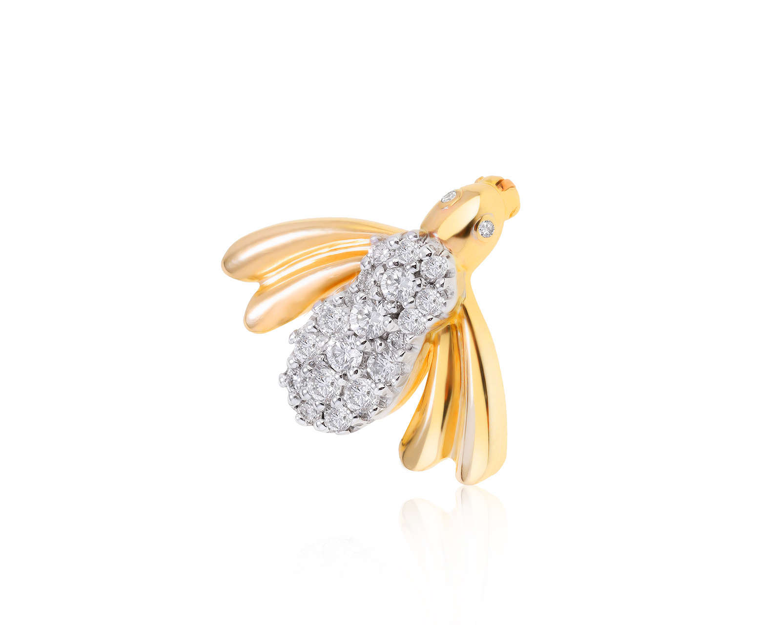 Модная золотая брошь с бриллиантами 0.70ct 261021/1 Модная золотая брошь с бриллиантами 0.70ct 261021/1