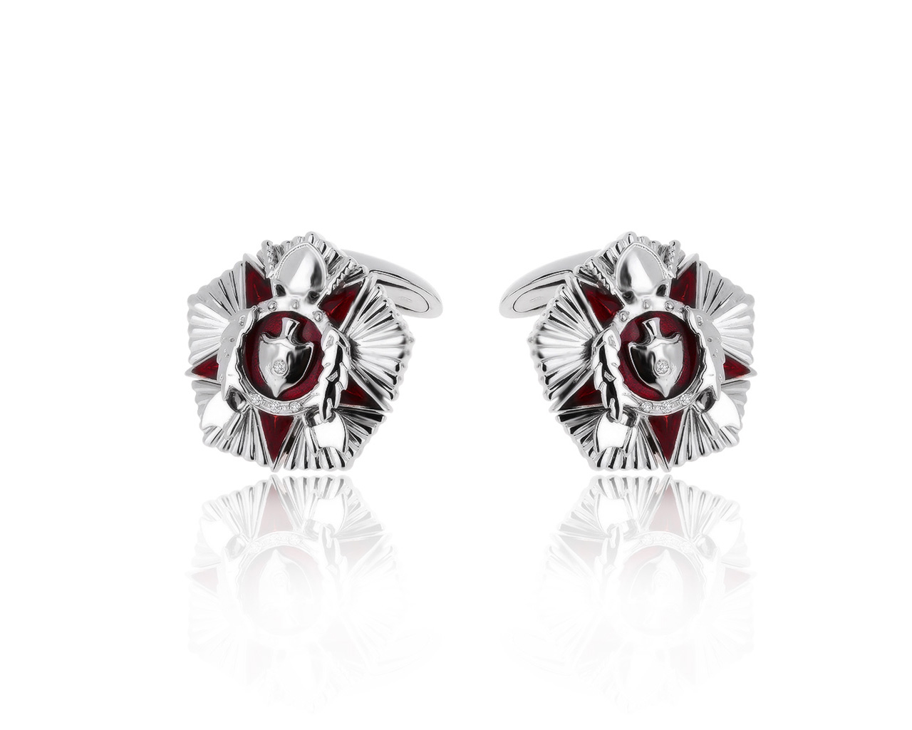 Оригинальные золотые запонки с бриллиантами 0.05ct Gourji 301019/1 Оригинальные золотые запонки с бриллиантами 0.05ct Gourji 301019/1