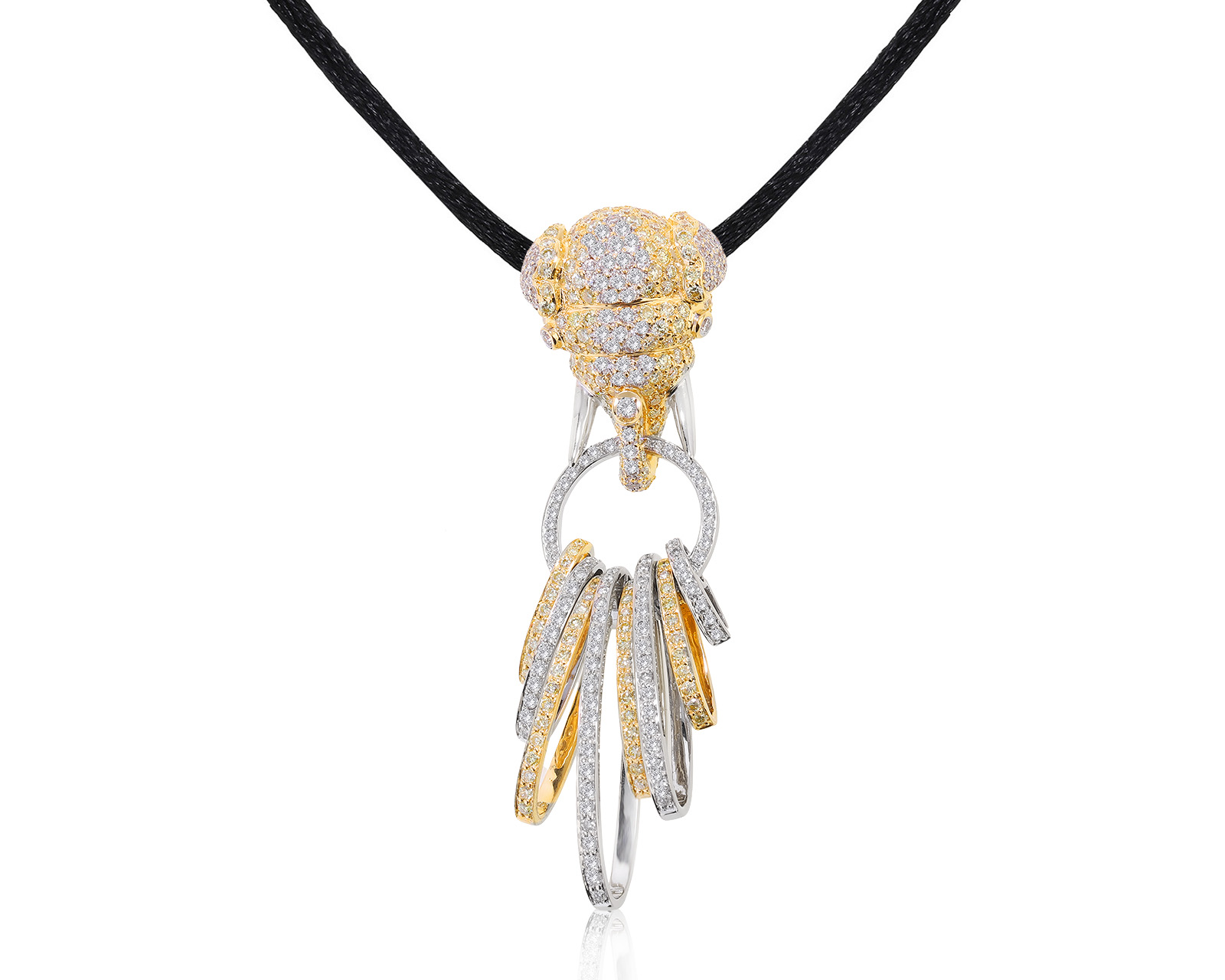 Потрясающий золотой кулон с бриллиантами 4.78ct