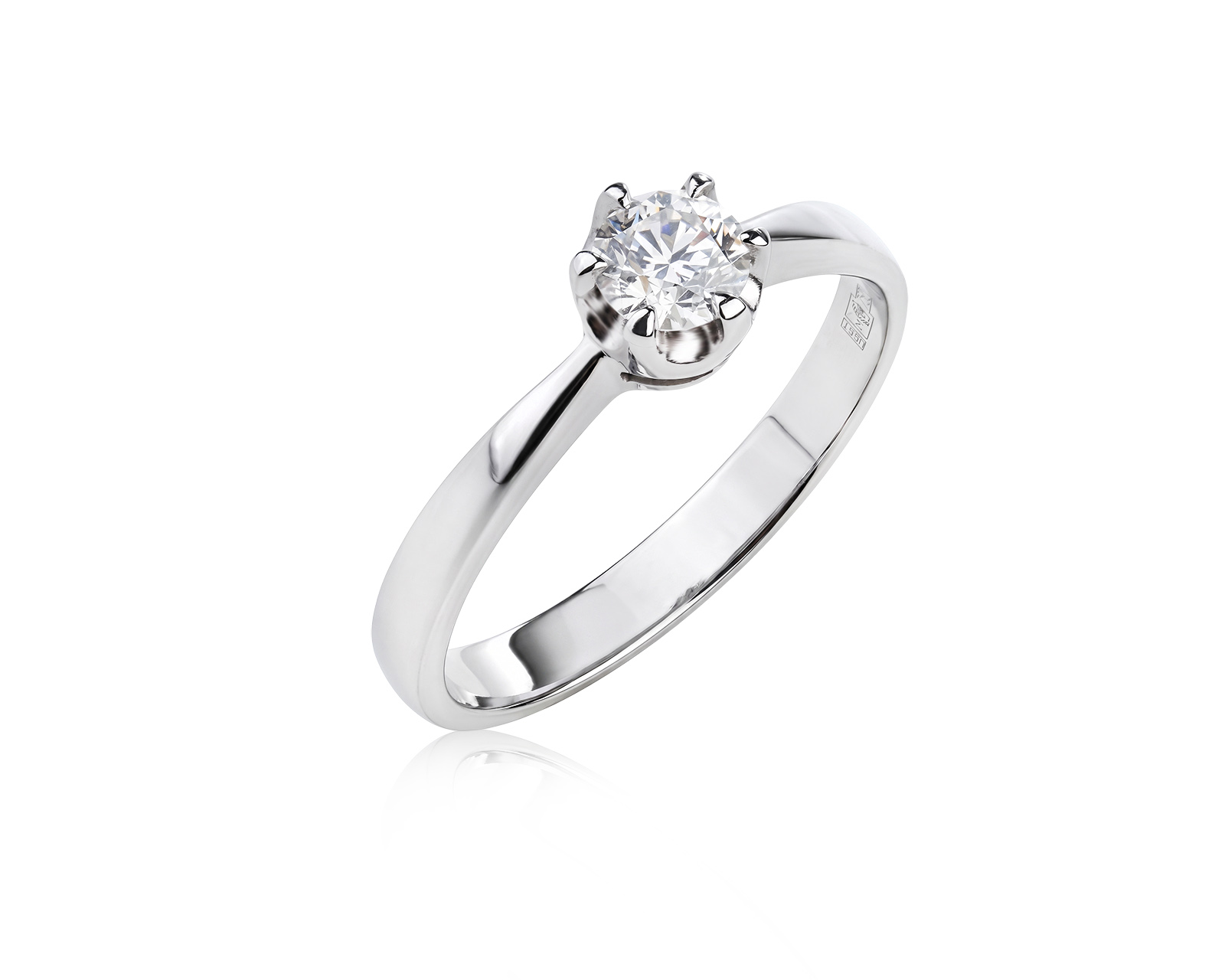Золотое кольцо с бриллиантом 0.32ct 190326/1