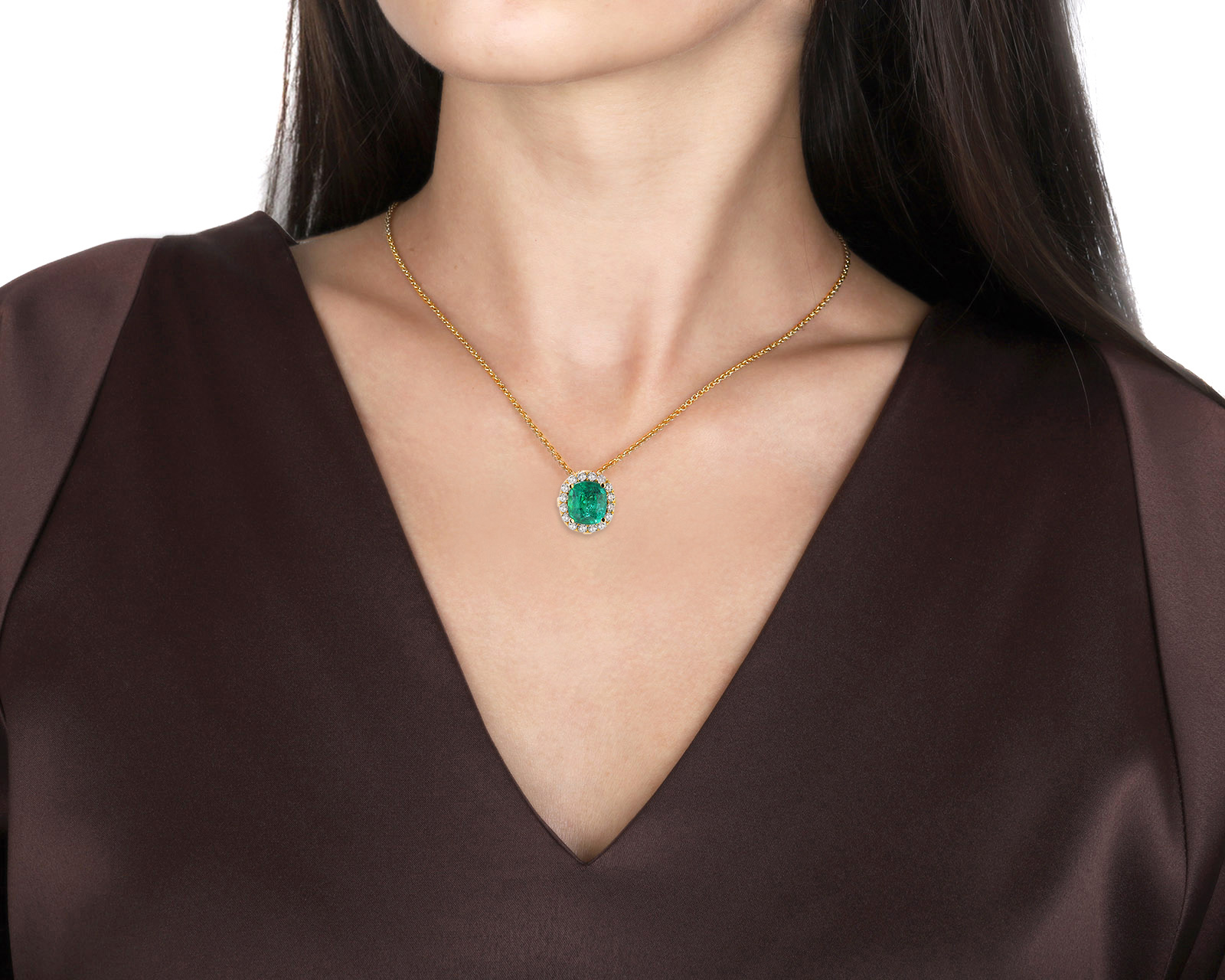 Золотой кулон с изумрудом Замбия 2.55ct Evgeny Matveev