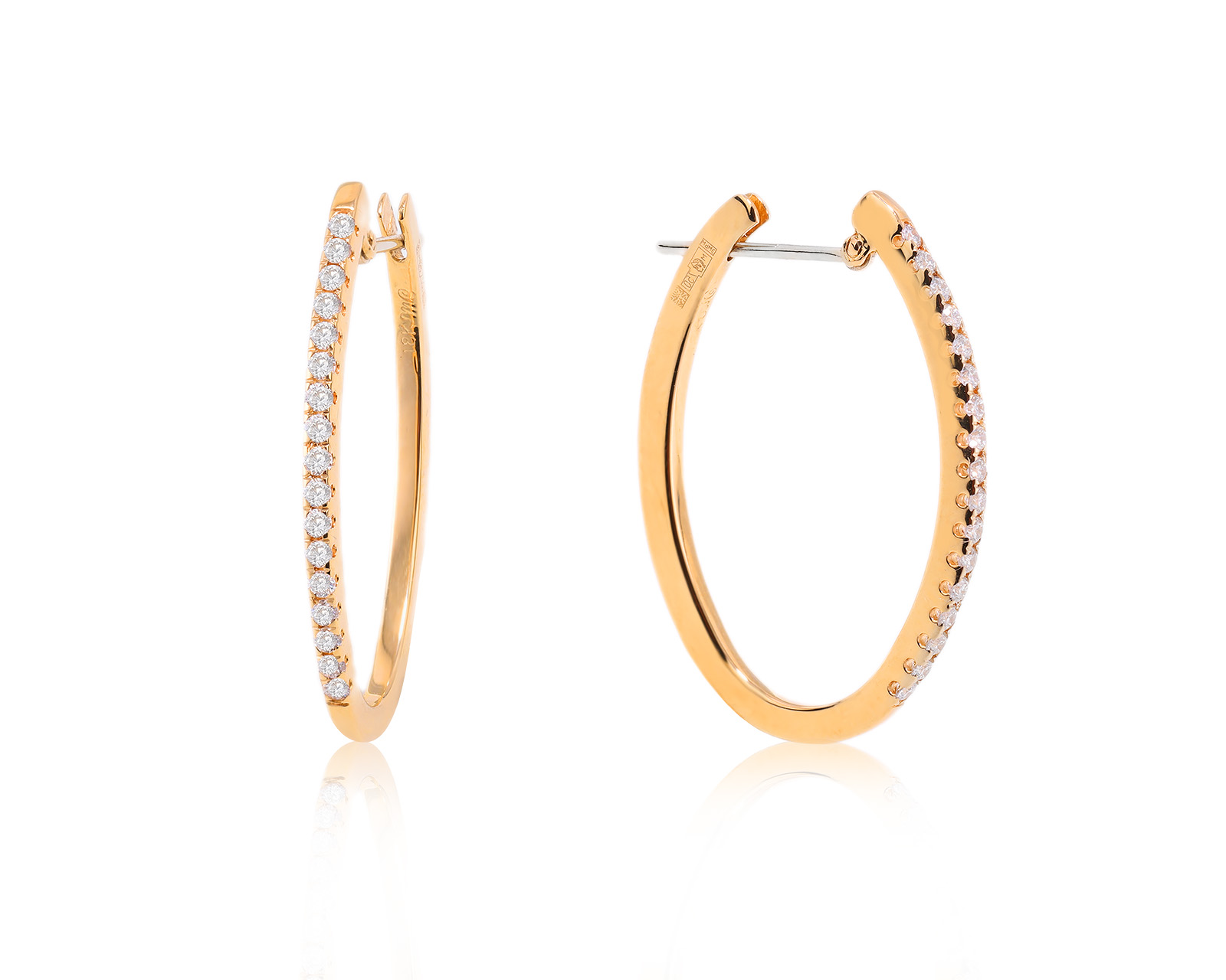 Оригинальные золотые серьги с бриллиантами 0.34ct Mauro Conti 191123/2