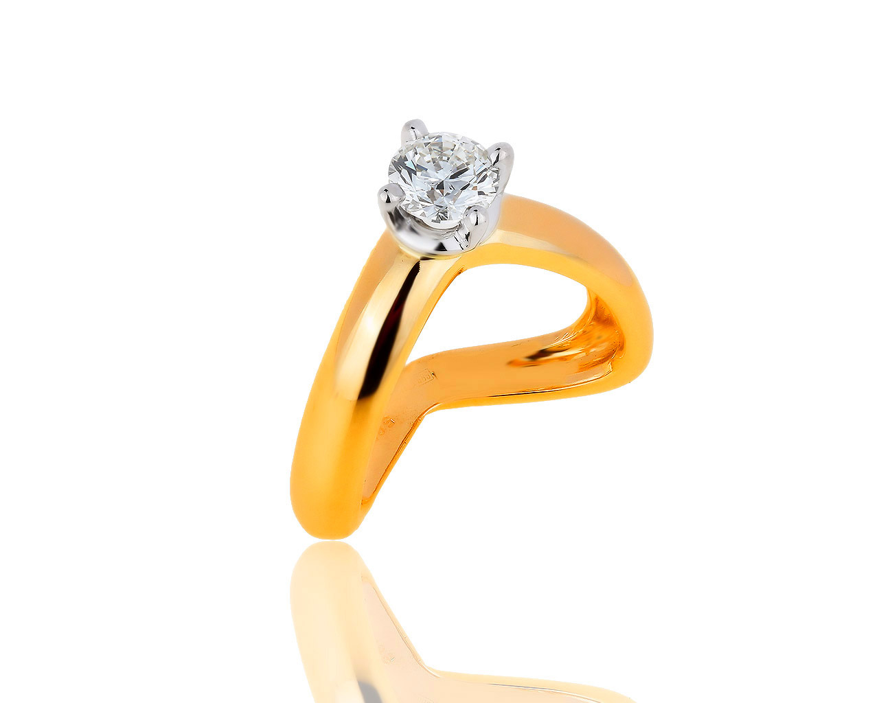 Классическое золотое кольцо с бриллиантом 1.00ct 220719/12