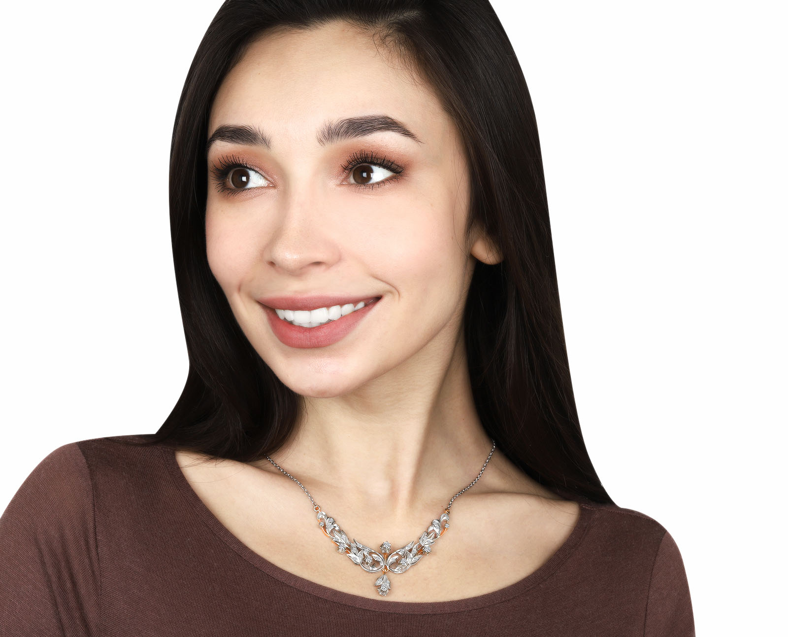 Потрясающее золотое колье с бриллиантами 1.60ct