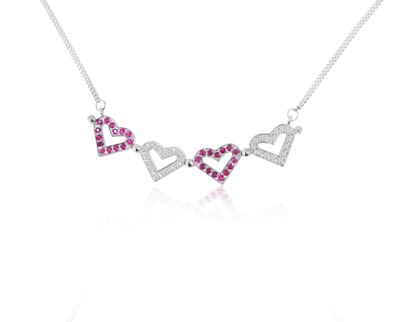 Романтичное золотое колье с рубинами 0.20ct 310822/6