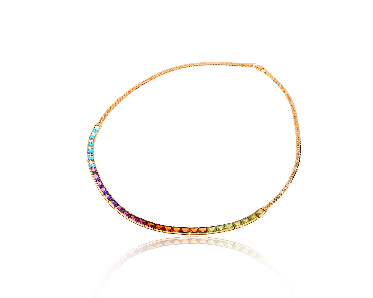 Оригинальное золотое колье с цветными камнями 4.15ct H.Stern