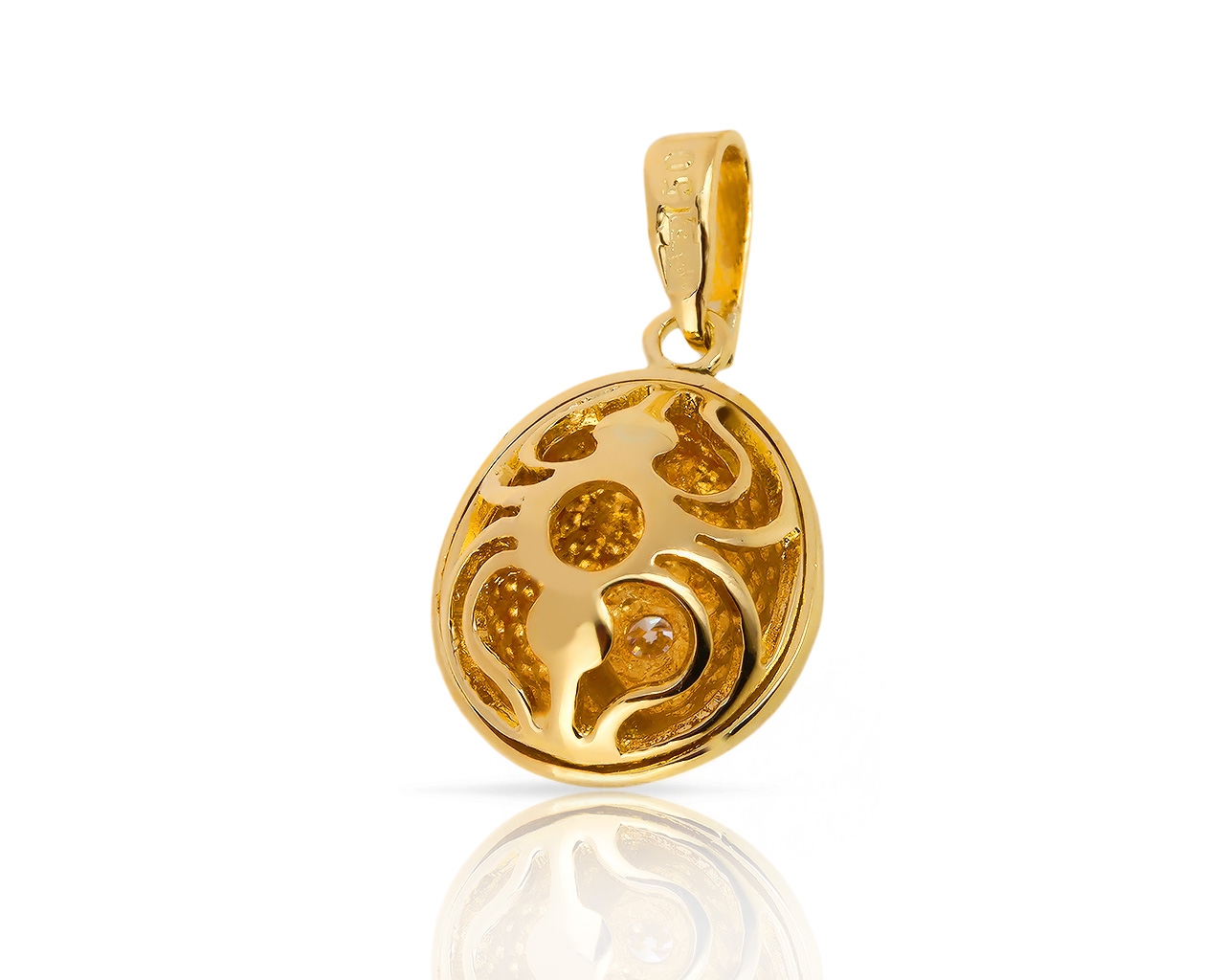 Золотая подвеска с эмалью и бриллиантами 0.07ct