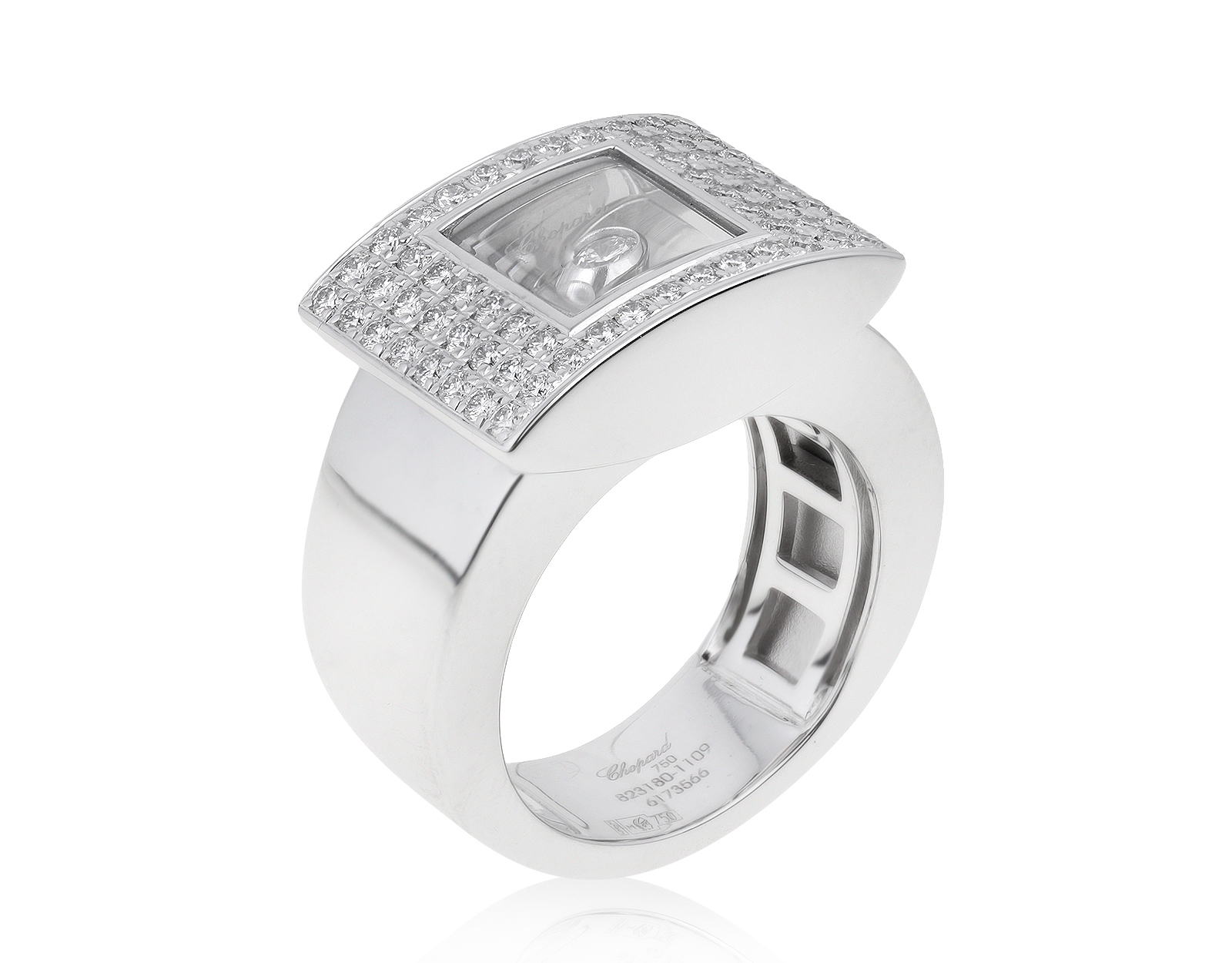 Оригинальное золотое кольцо с бриллиантами 0.72ct Chopard Happy Diamonds 070621/3