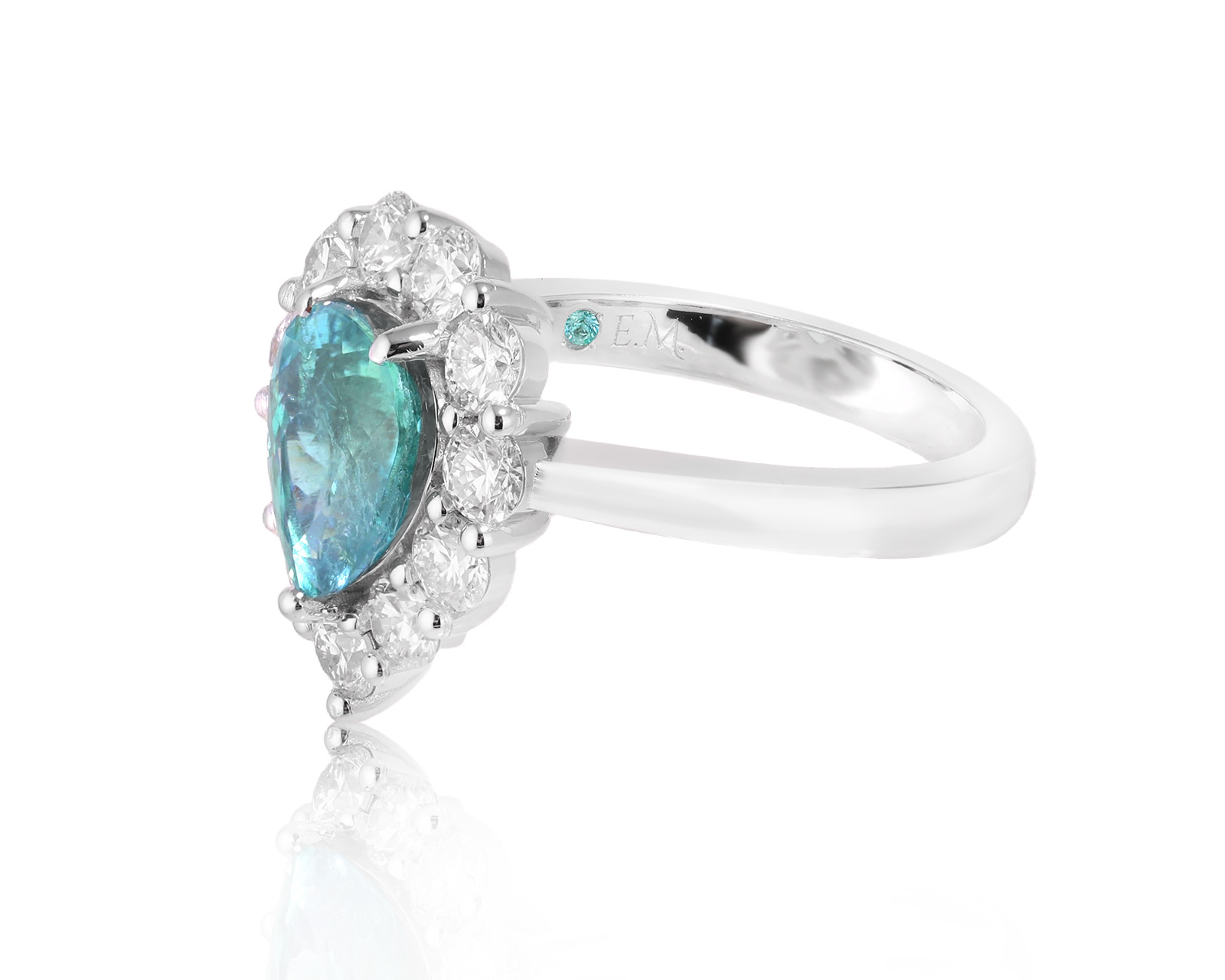 Золотое кольцо с турмалином параиба Мозамбик 2.86ct Evgeny Matveev