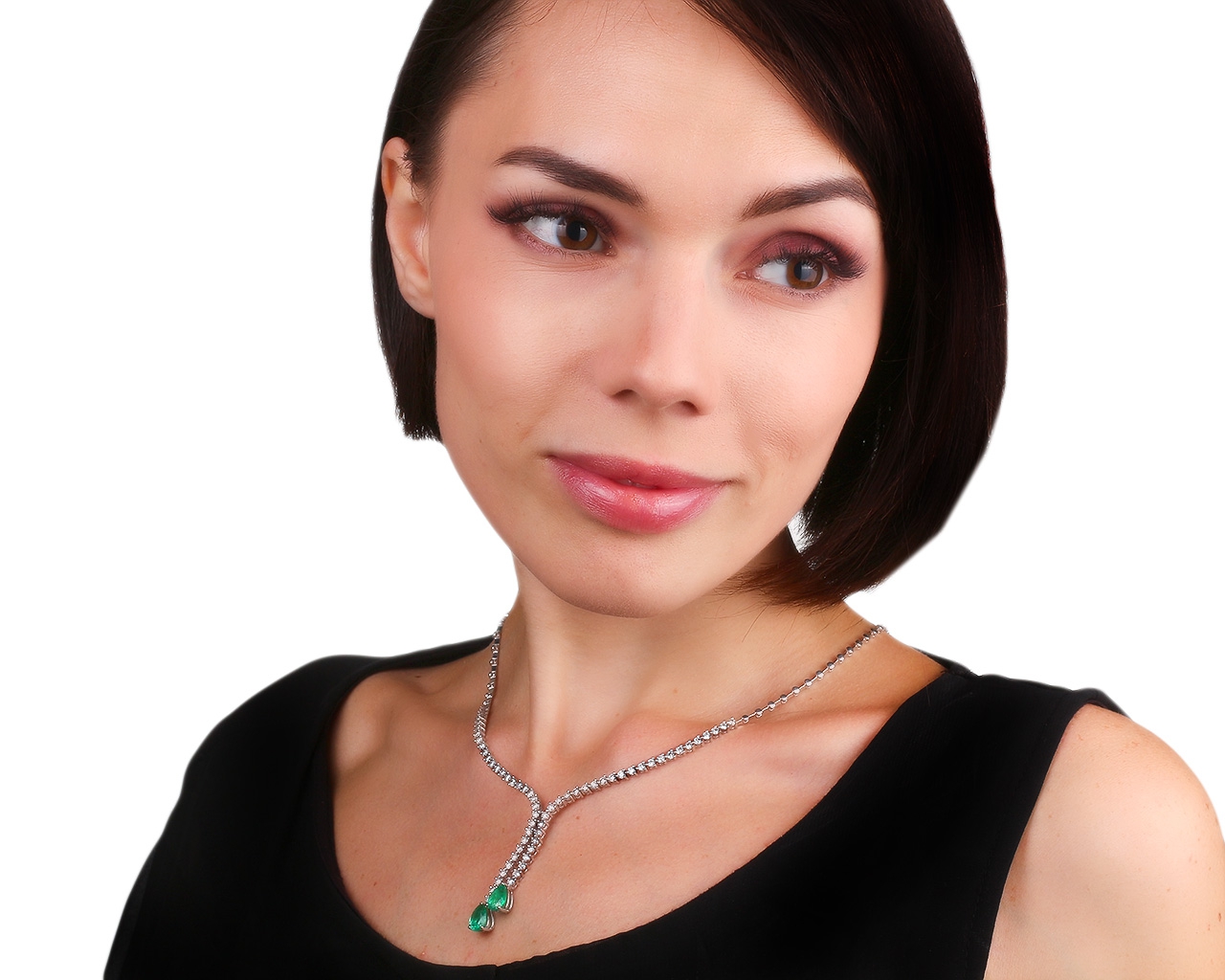 Шикарное золотое колье с изумрудами 2.58ct и бриллиантами 3.37ct