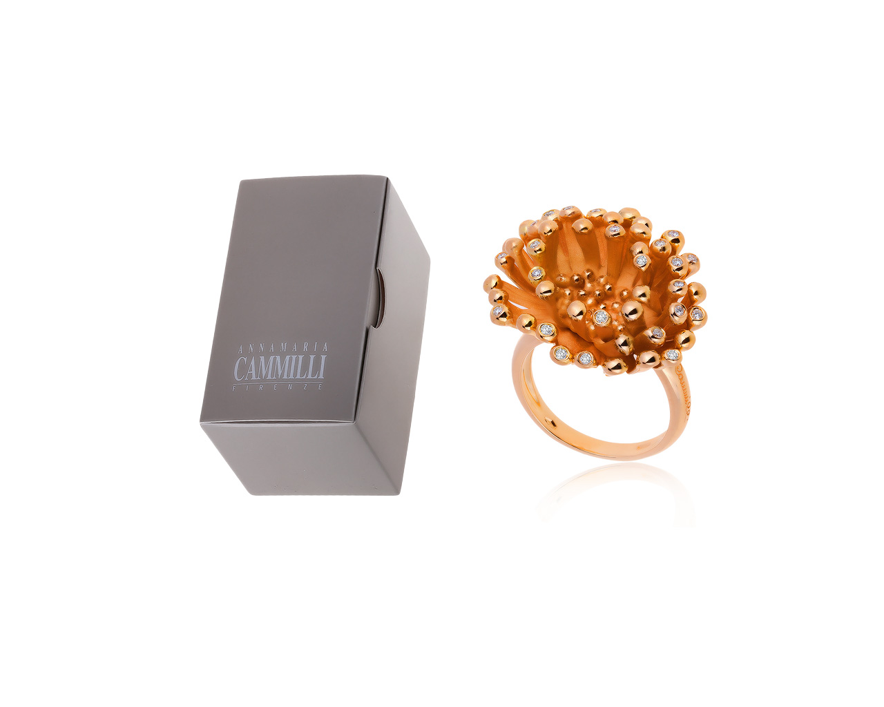 Оригинальное золотое кольцо с бриллиантами 0.19ct AnnaMaria Cammilli