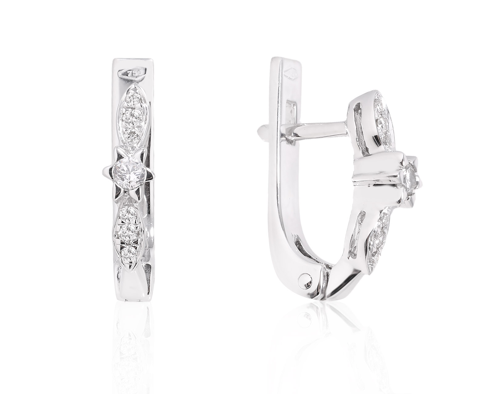 Золотые серьги с бриллиантами 0.22ct