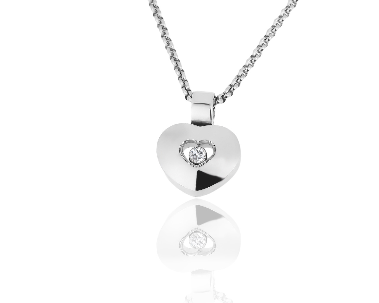 Золотой кулон с бриллиантом 0.10ct Chopard Happy Diamonds Heart 040619/5