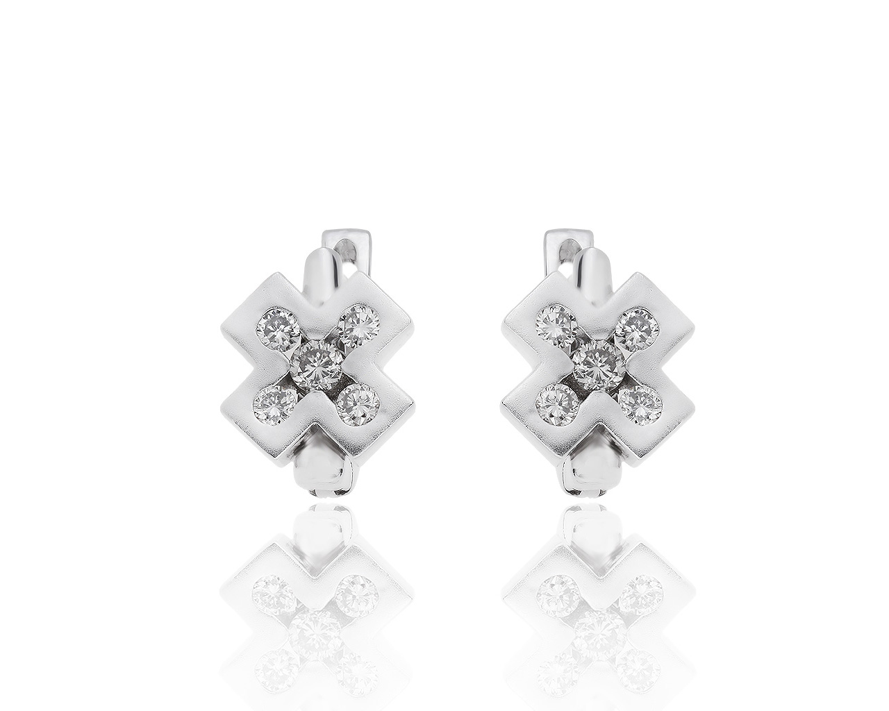 Стильные золотые серьги с бриллиантами 0.56ct 101119/11