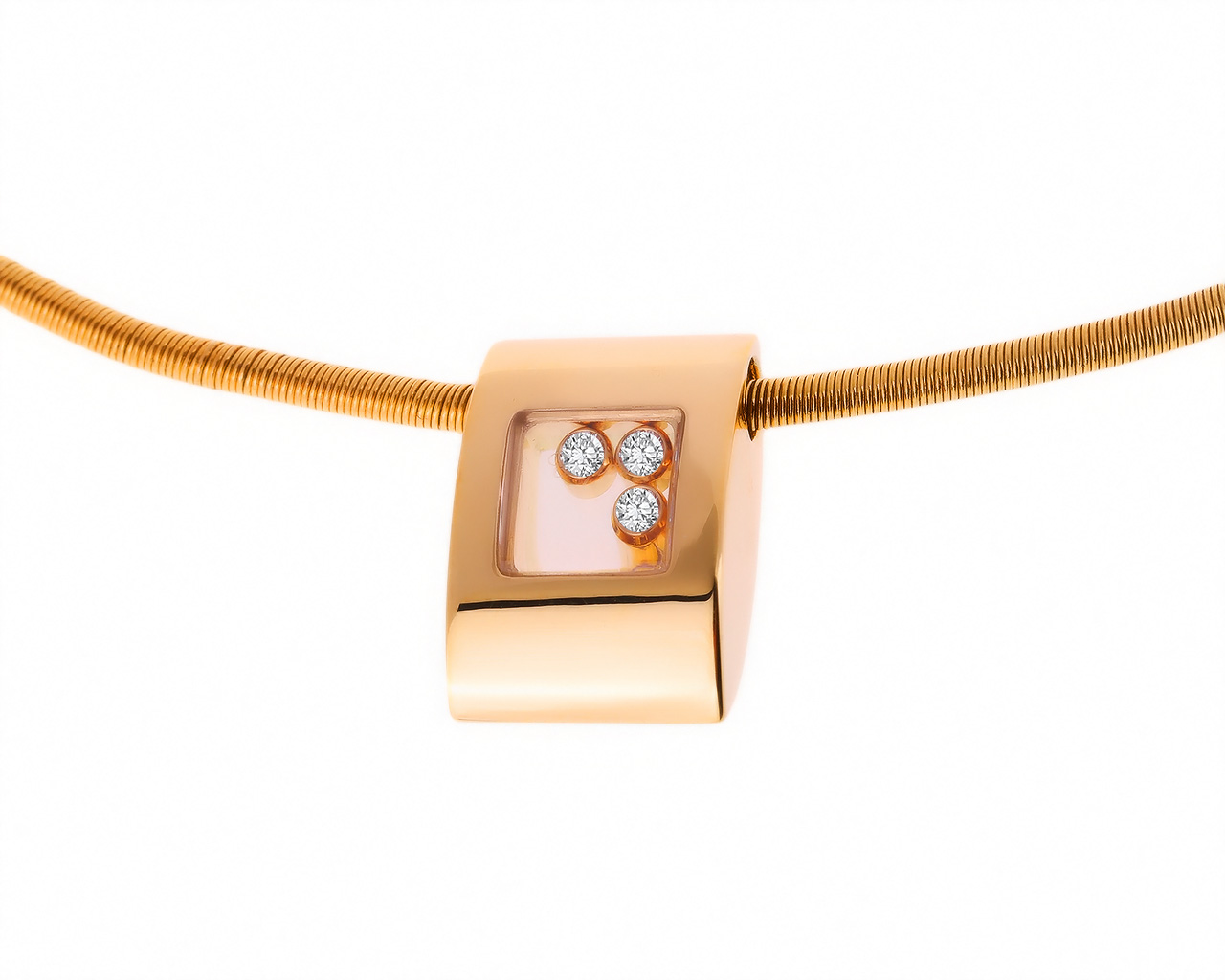 Оригинальный золотой кулон с бриллиантами 0.15ct Chopard