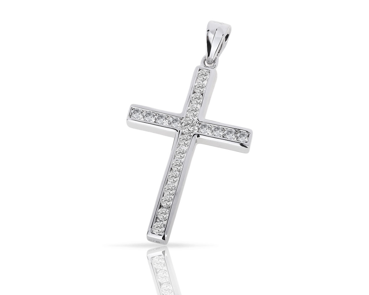 Интересный золотой крестик с бриллиантами 0.57ct 190718/2