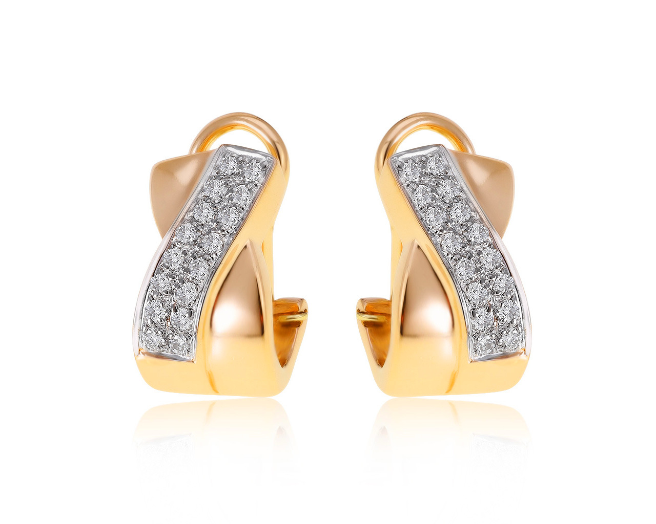 Солидные золотые серьги с бриллиантами 0.50ct 251120/3