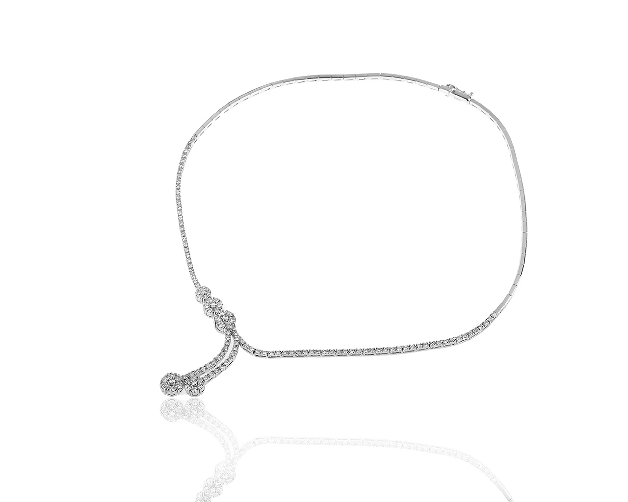 Богатое золотое колье с бриллиантами 3.27ct