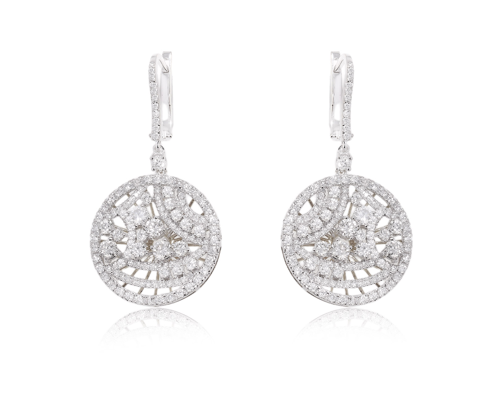 Золотые серьги с бриллиантами 3.10ct 061223/1