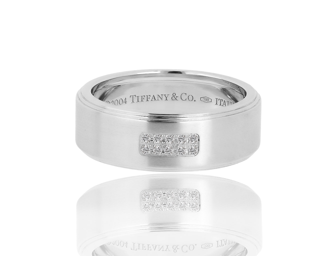 Матовое золотое кольцо с бриллиантами 0.06ct Tiffany&Co 020918/13