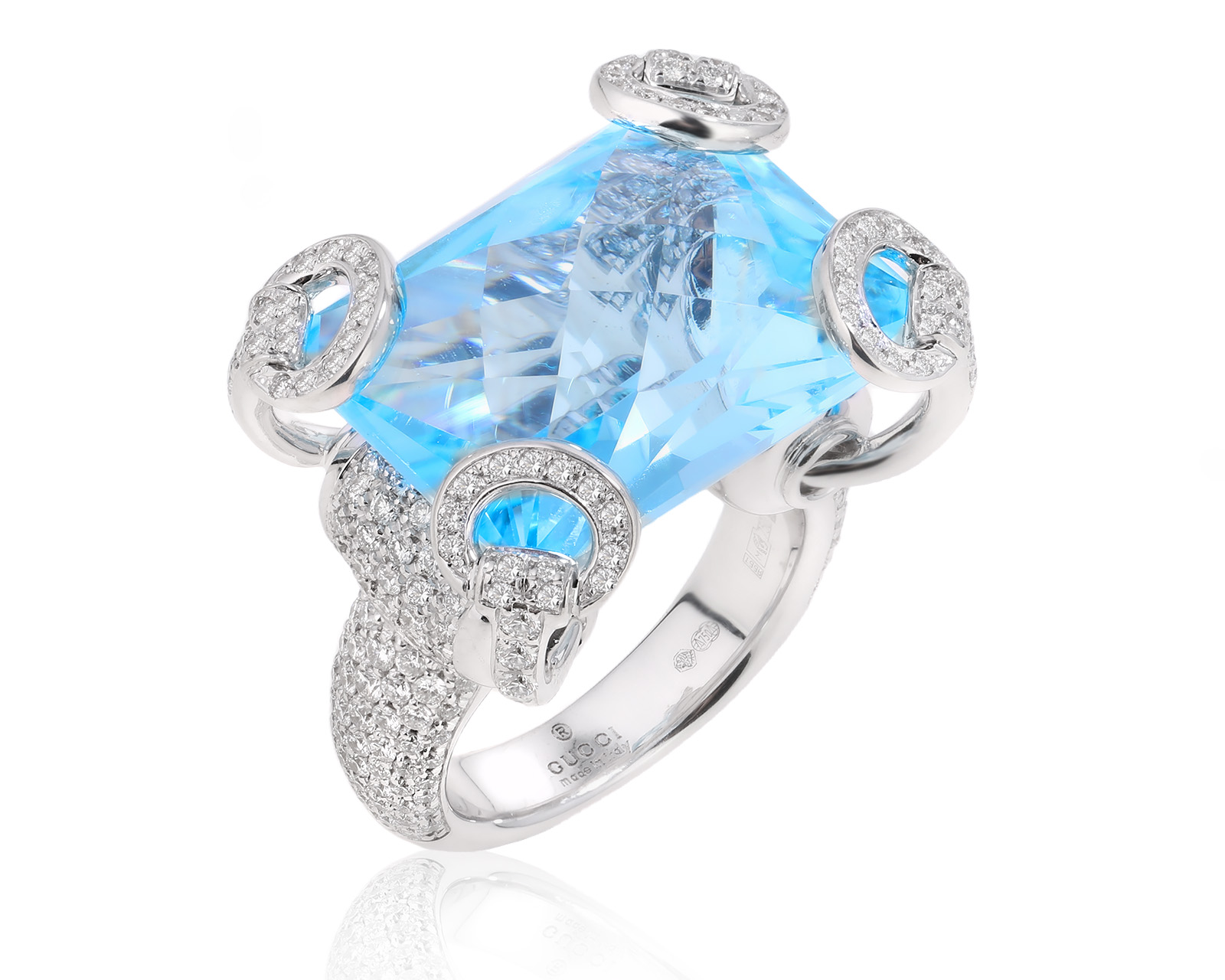 Оригинальное золотое кольцо с топазом 26.90ct Gucci Horsebit Cocktail 170325/1 Оригинальное золотое кольцо с топазом 26.90ct Gucci Horsebit Cocktail 170325/1