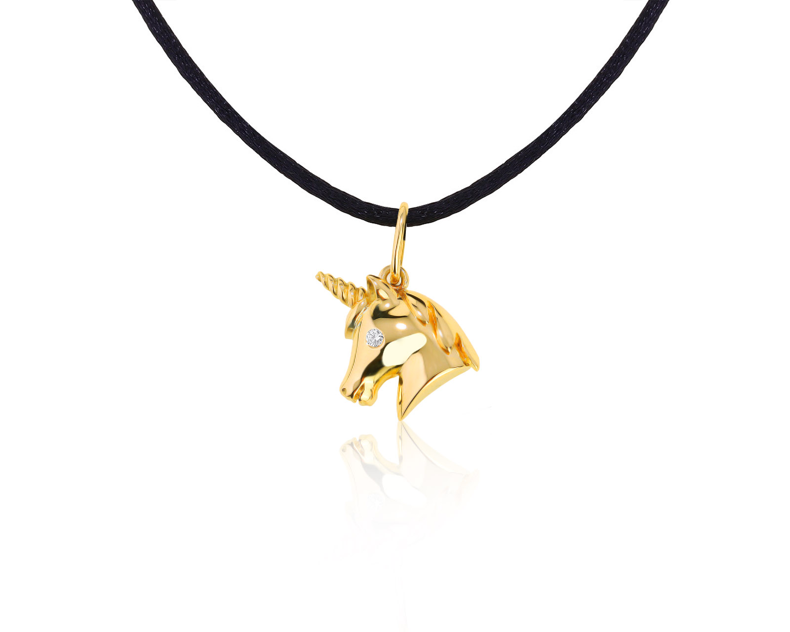 Прелестный золотой кулон с бриллиантом 0.02ct 011021/13