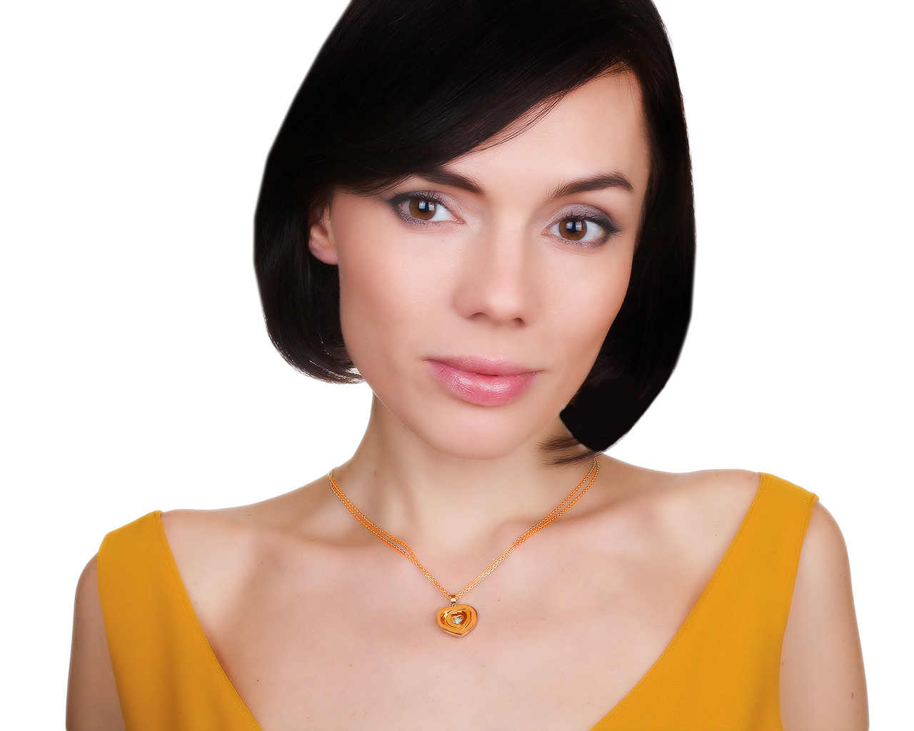 Оригинальный золотой кулон с бриллиантом 0.05ct Chopard