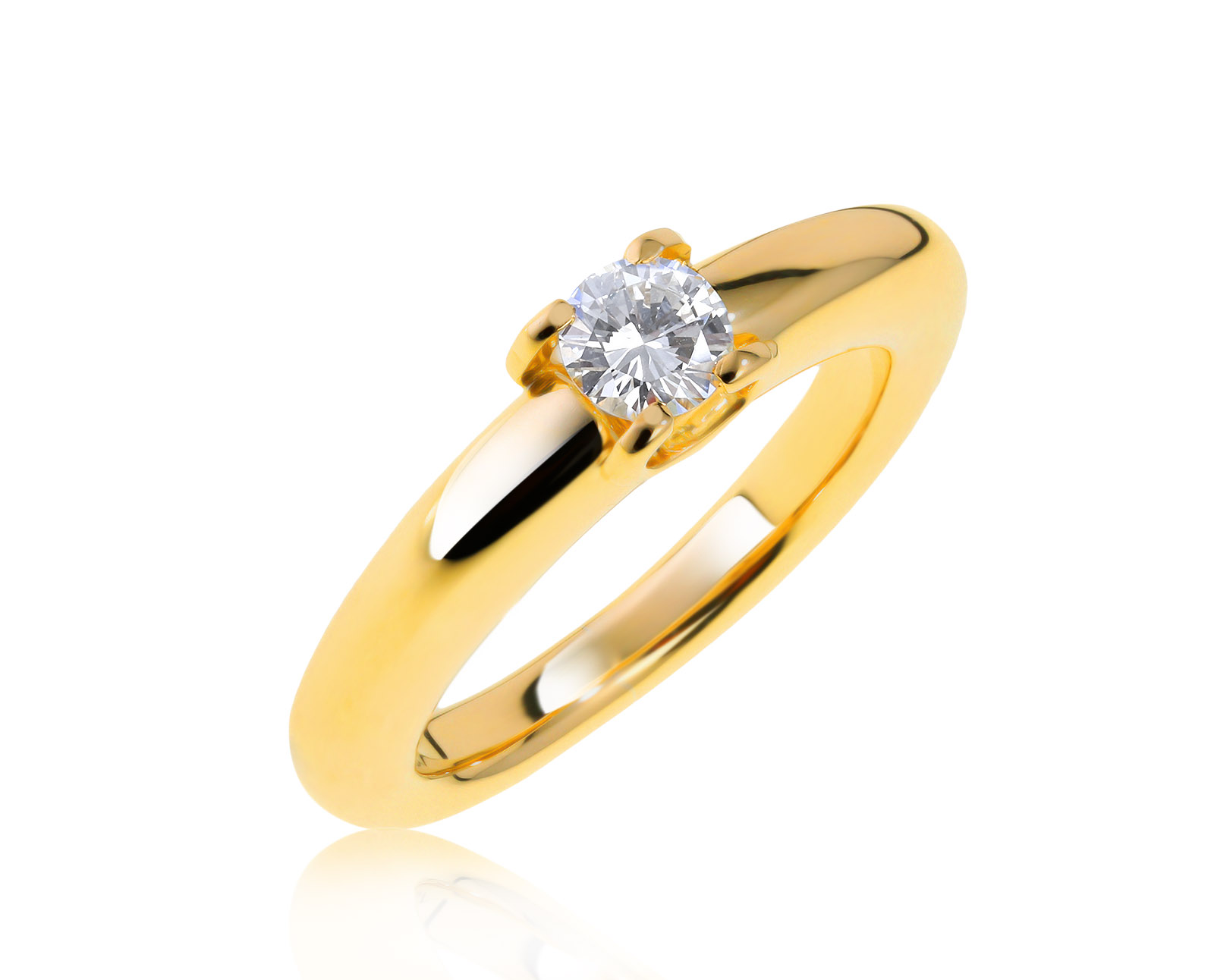 Оригинальное золотое кольцо с бриллиантом 0.28ct Cartier