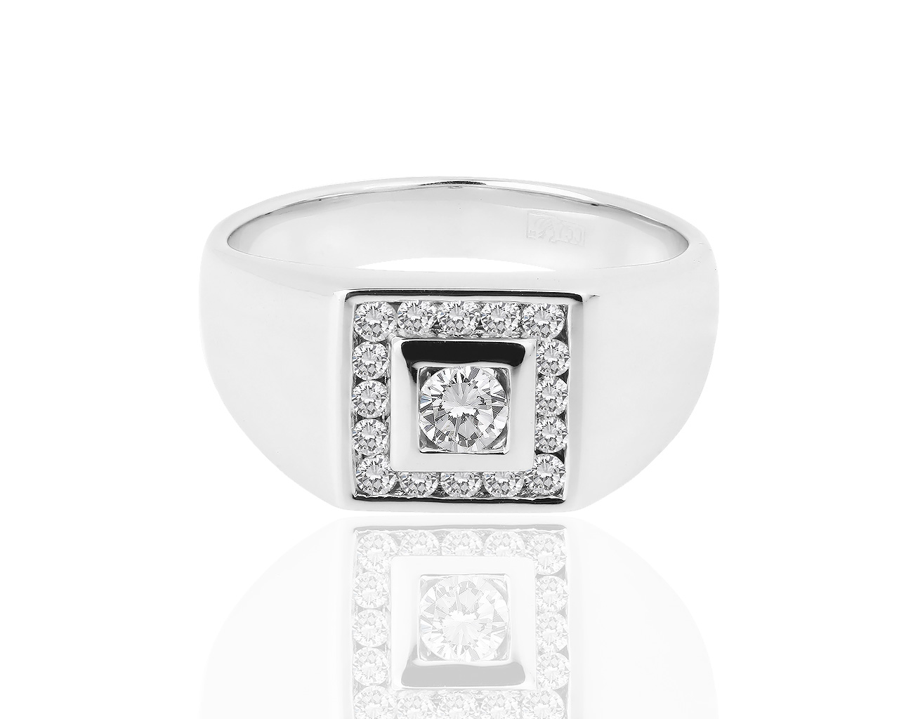 Золотое кольцо-печатка с бриллиантами 0.37ct 191118/6